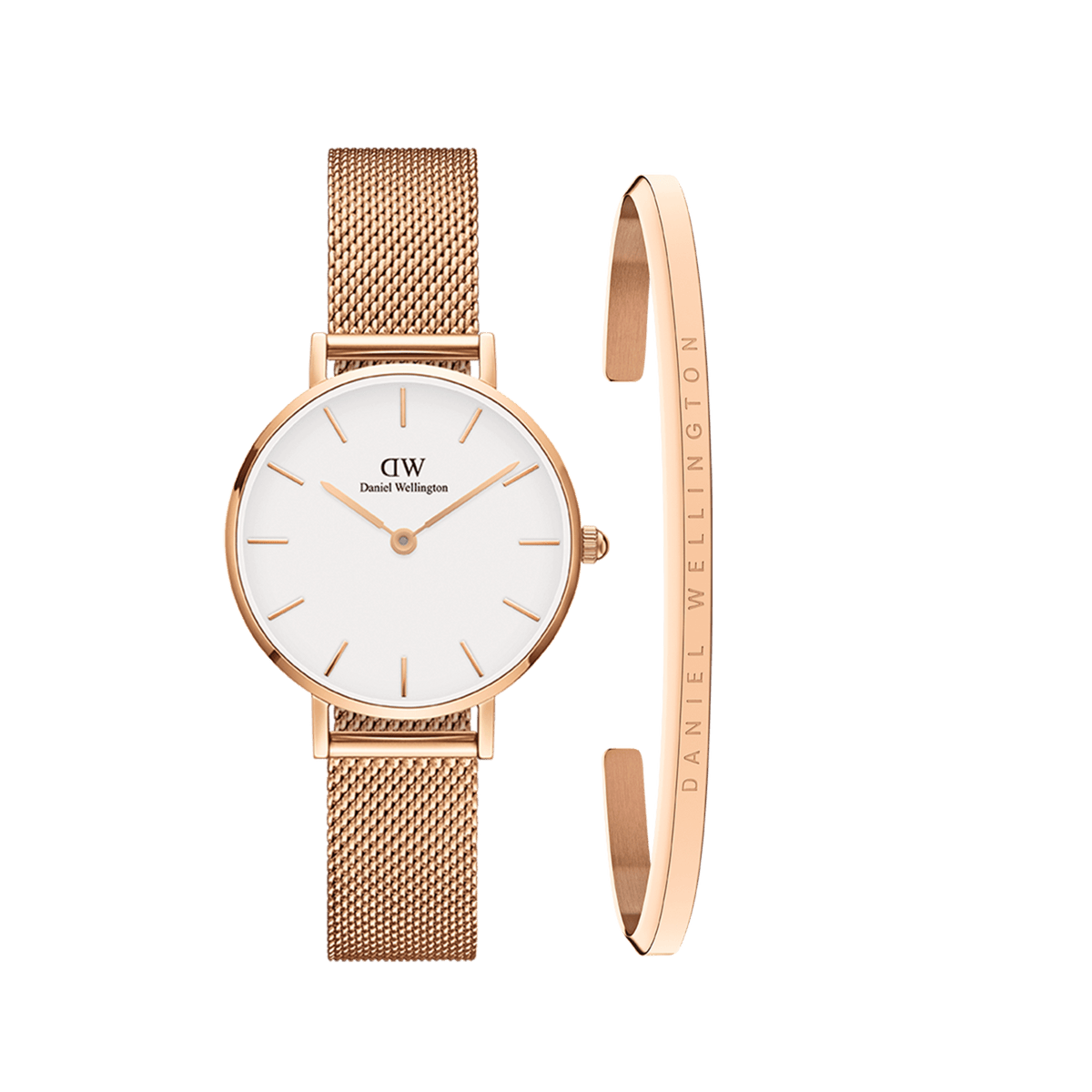 Classic Bracelet Rose Gold + Petite Melrose Eggshell White Rose Gold