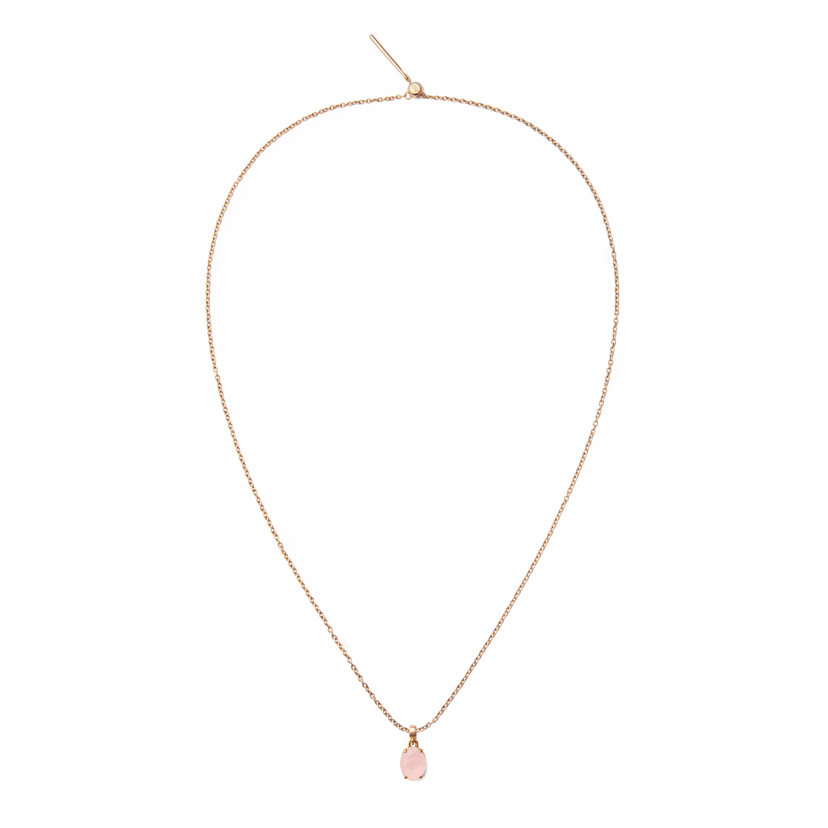 Rose Quartz Oval Rose Gold Charm