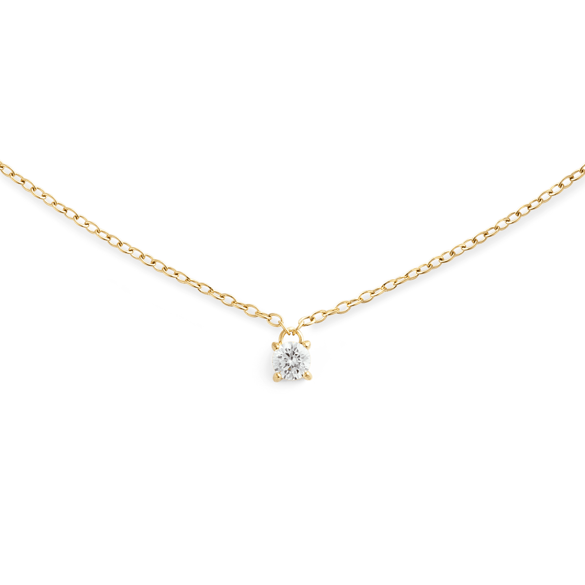 Mirelle Solitaire Necklace Gold