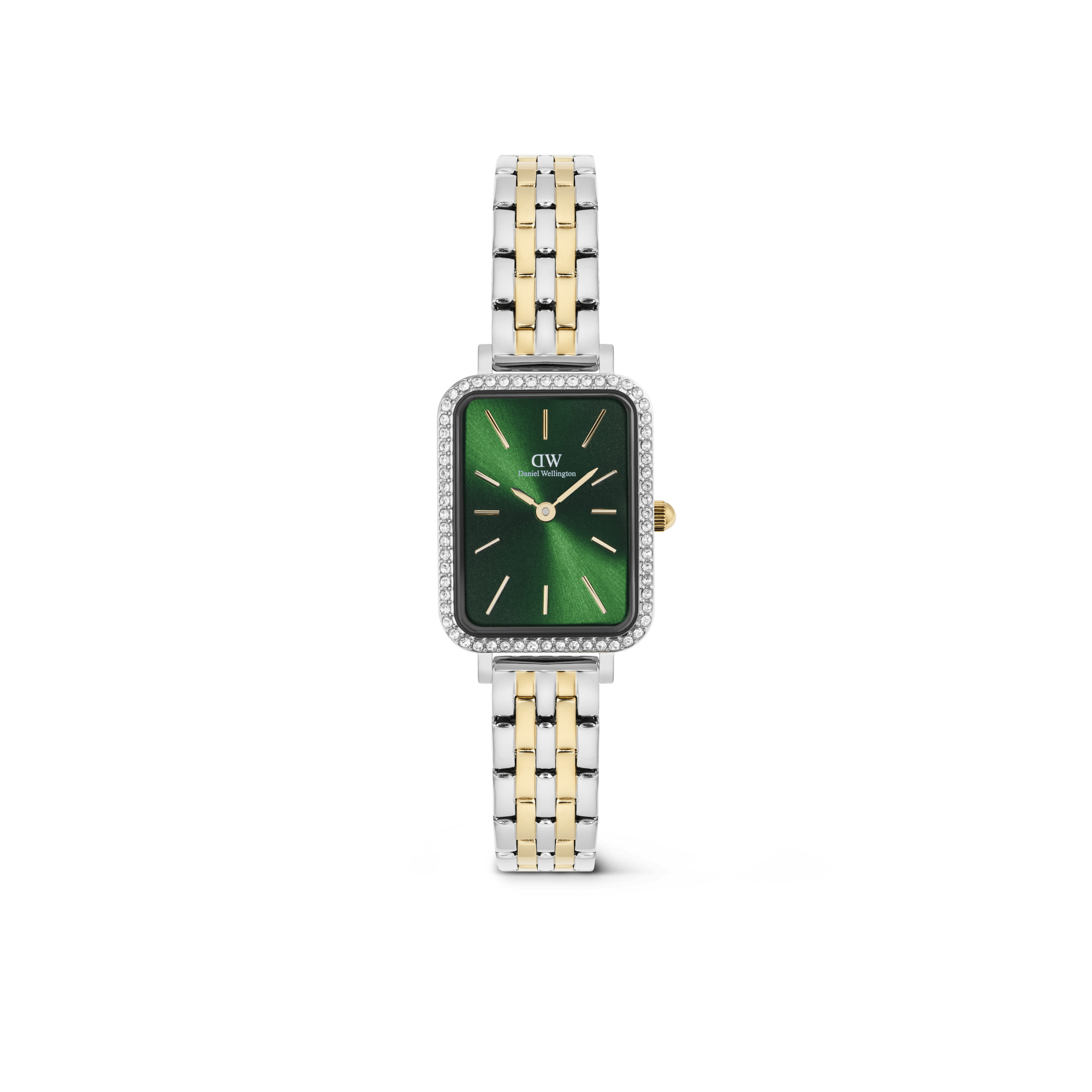 Quadro Lumine Bezel 5 link Two Tone Emerald