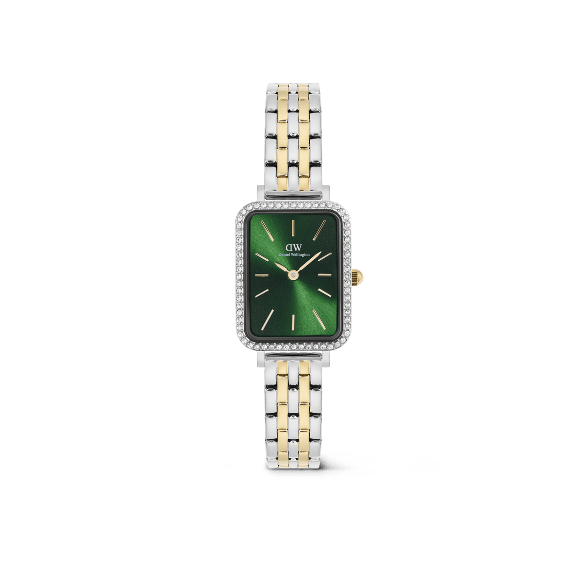 Quadro Lumine Bezel 5 link Two Tone Emerald