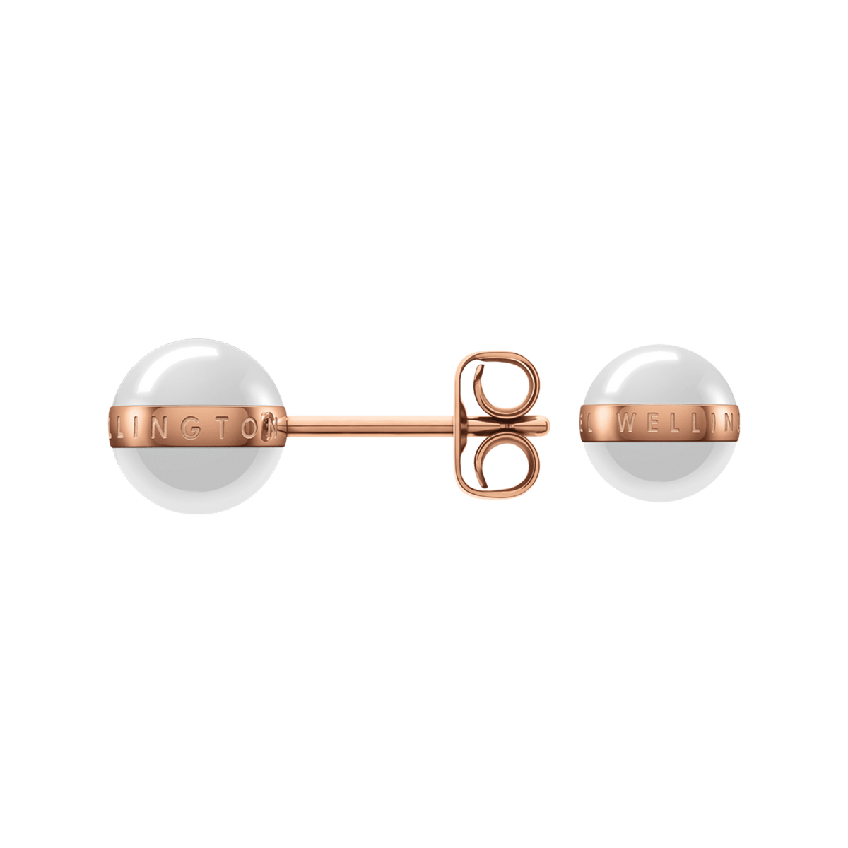 Aspiration Earrings Rose Gold Satin White