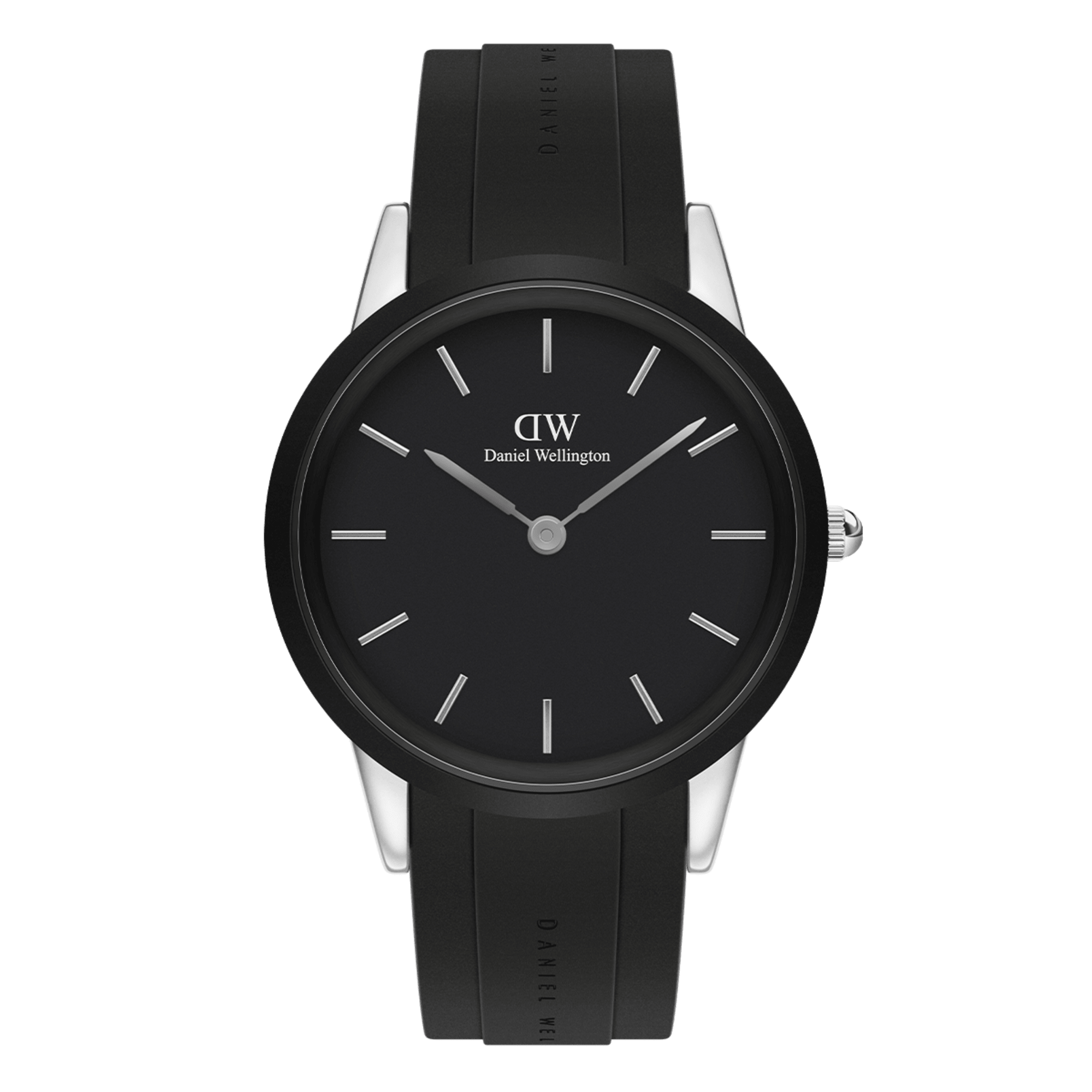DANIEL WELLINGTON DW ブラック メッシュバンド 時計 Iconic Motion - Black and Silver Sports Watch 40mm | DW