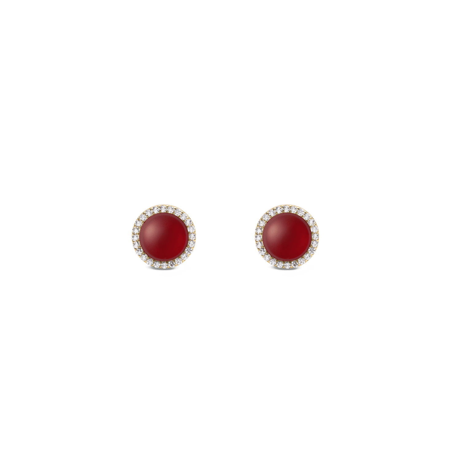 Audrey Earrings Red Agathe Gold