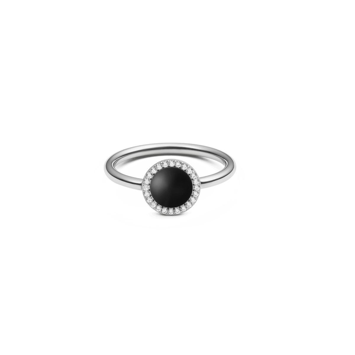 Audrey Ring Black Agathe Silver