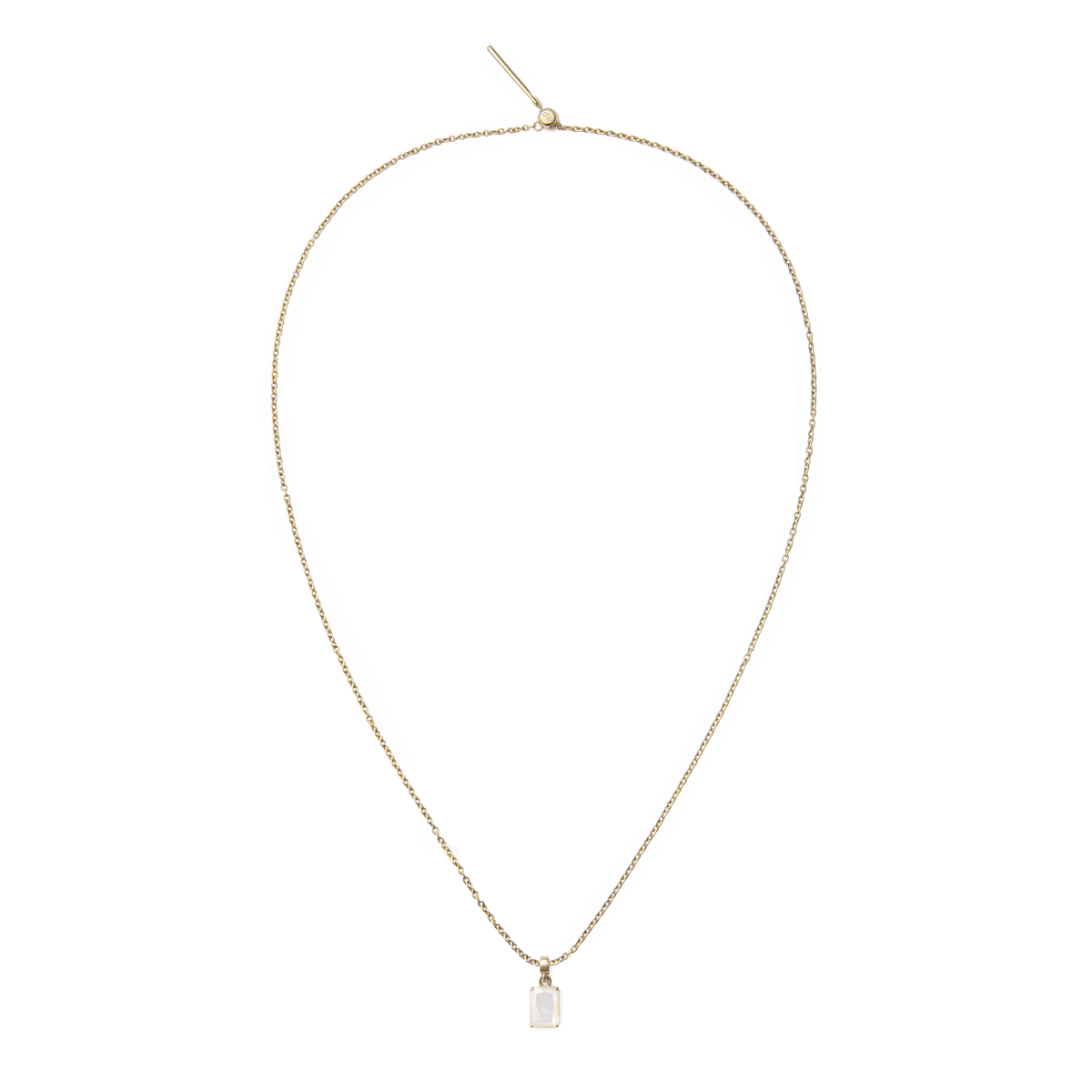 Mother of Pearl Octagon Gold Charm