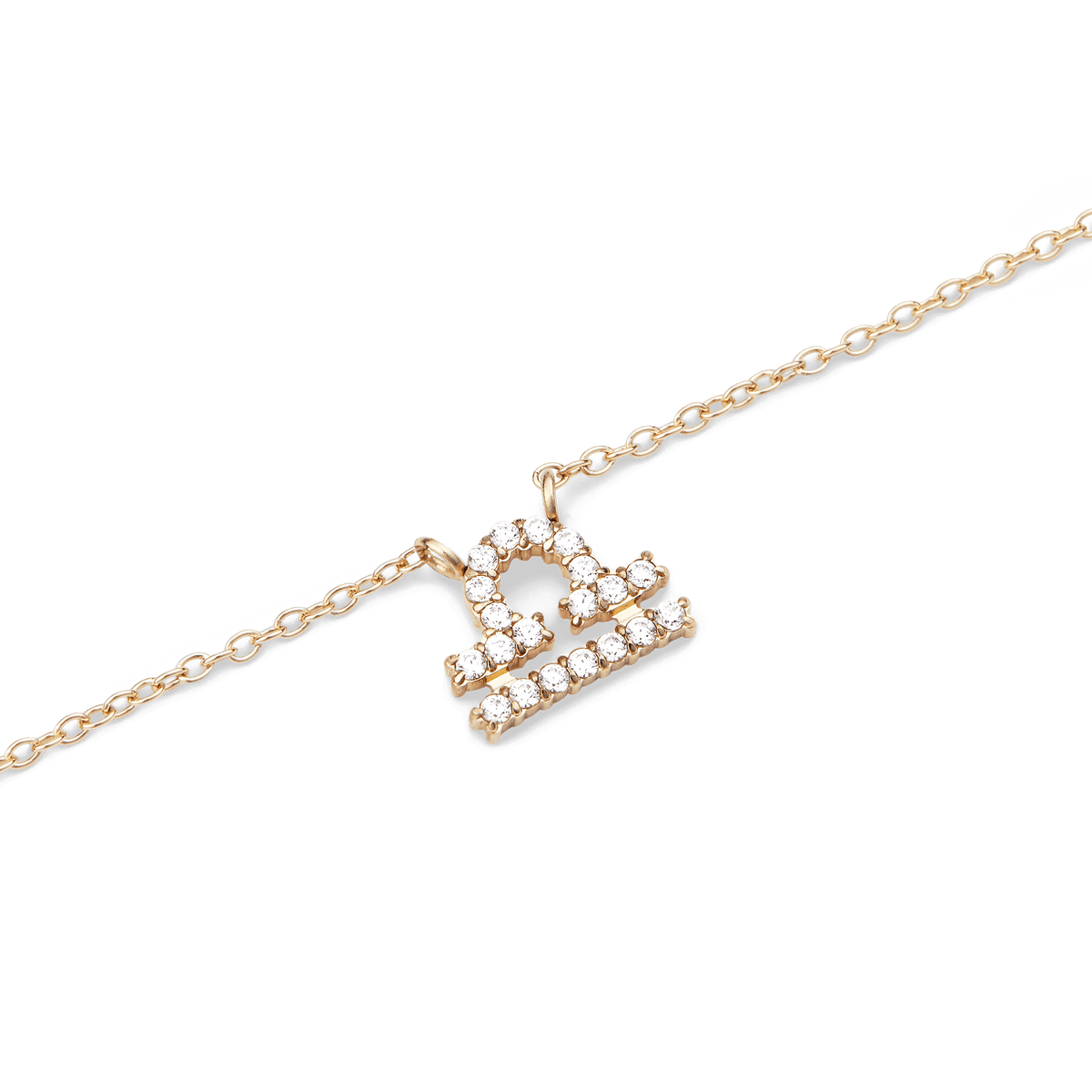 Crystal Zodiac Chain Necklace Gold