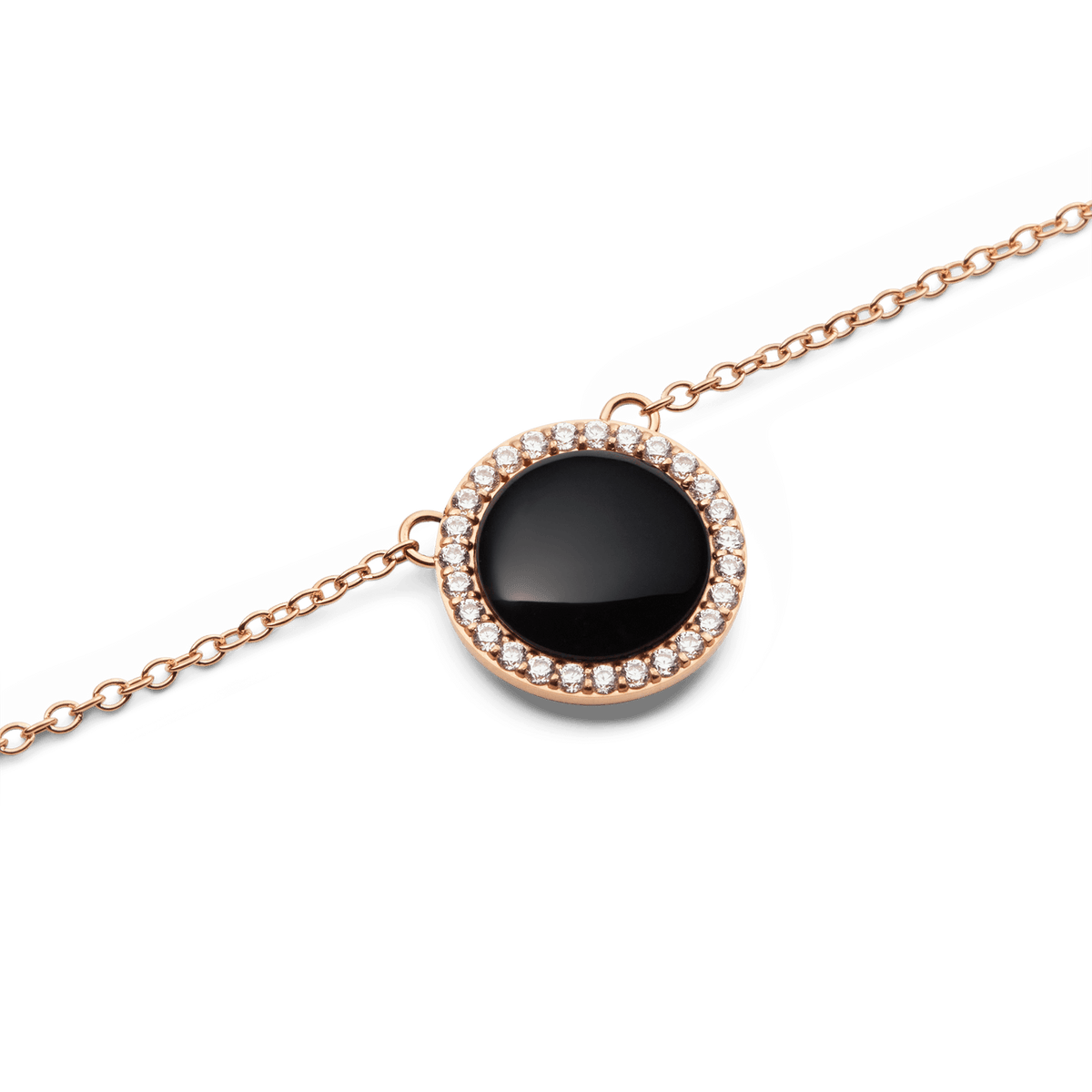 Audrey Necklace Black Agathe Rose Gold