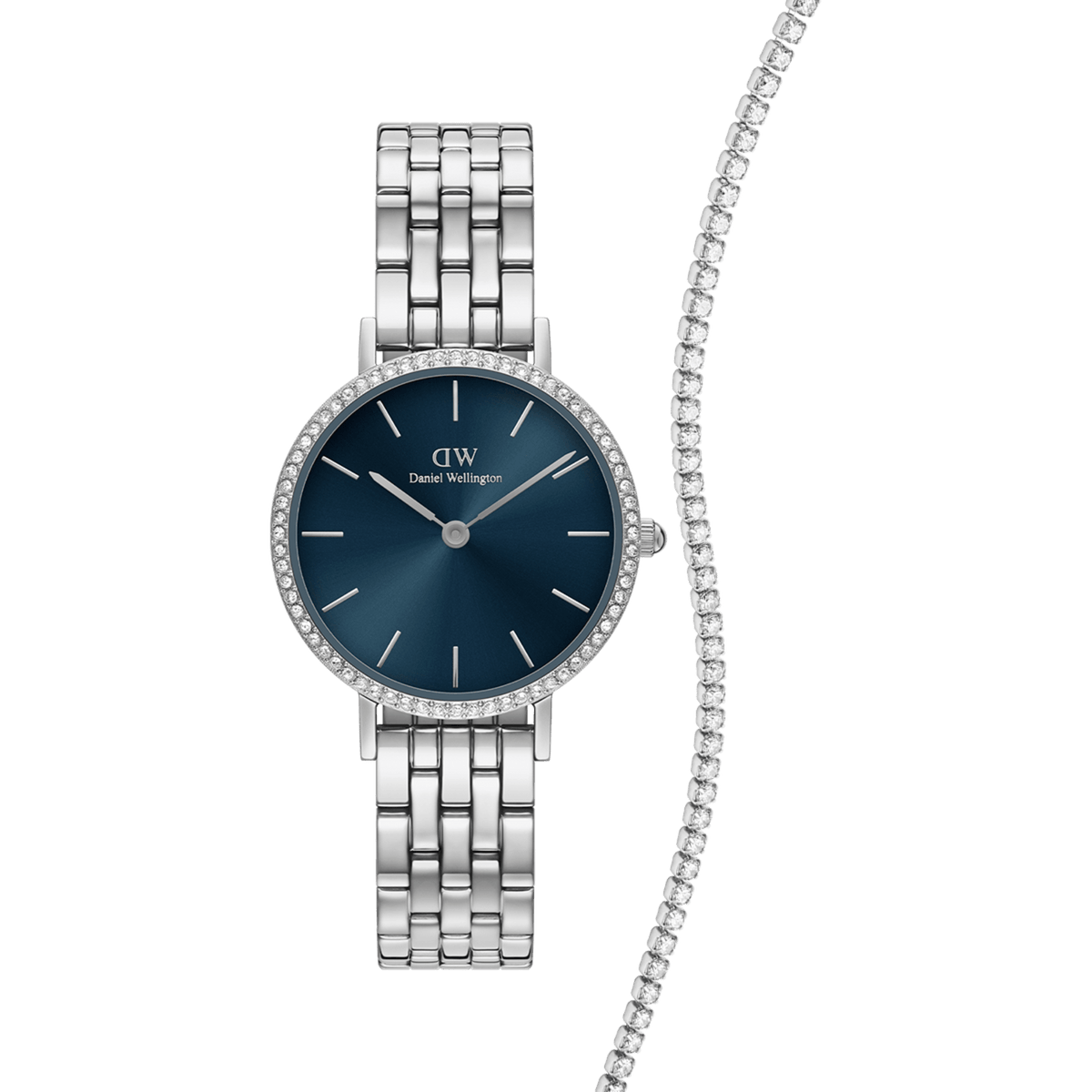 Petite Bezel Arctic Tennis Bracelet Silver