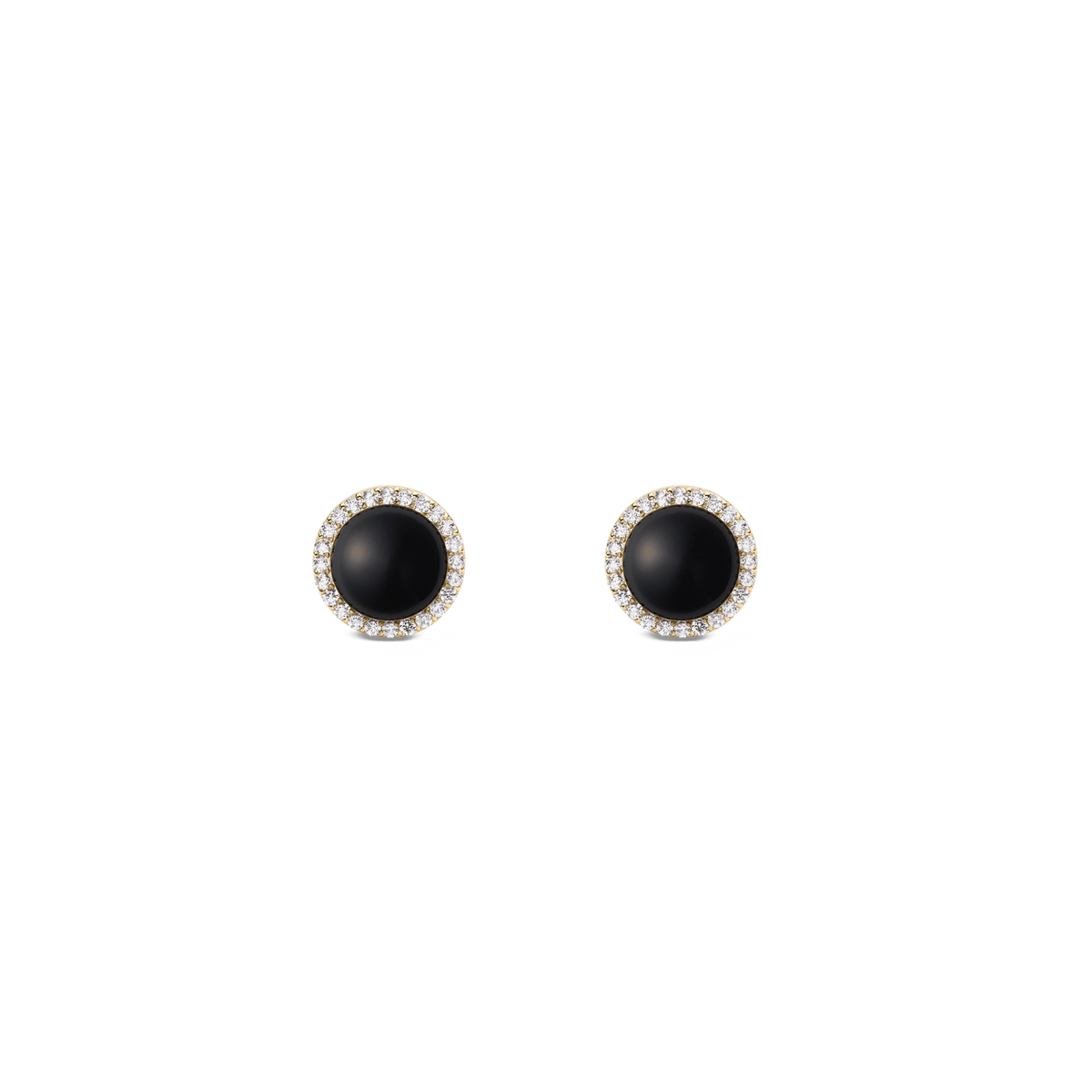 Audrey Earrings Black Agathe Gold