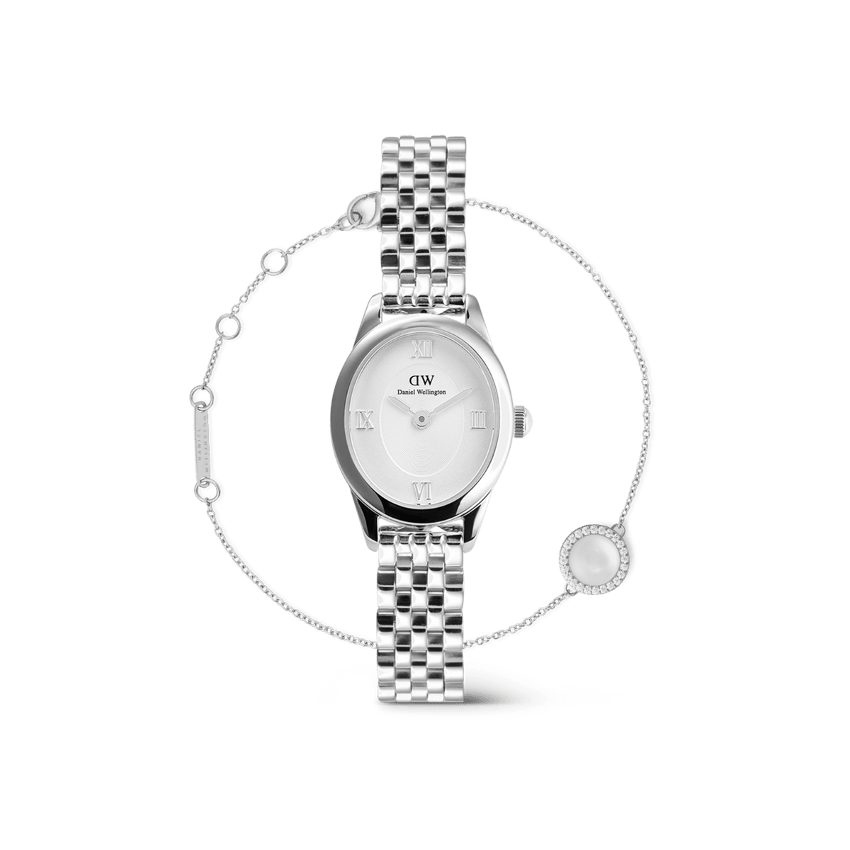 Ophelia Mini + Audrey Bracelet MOP Silver Set