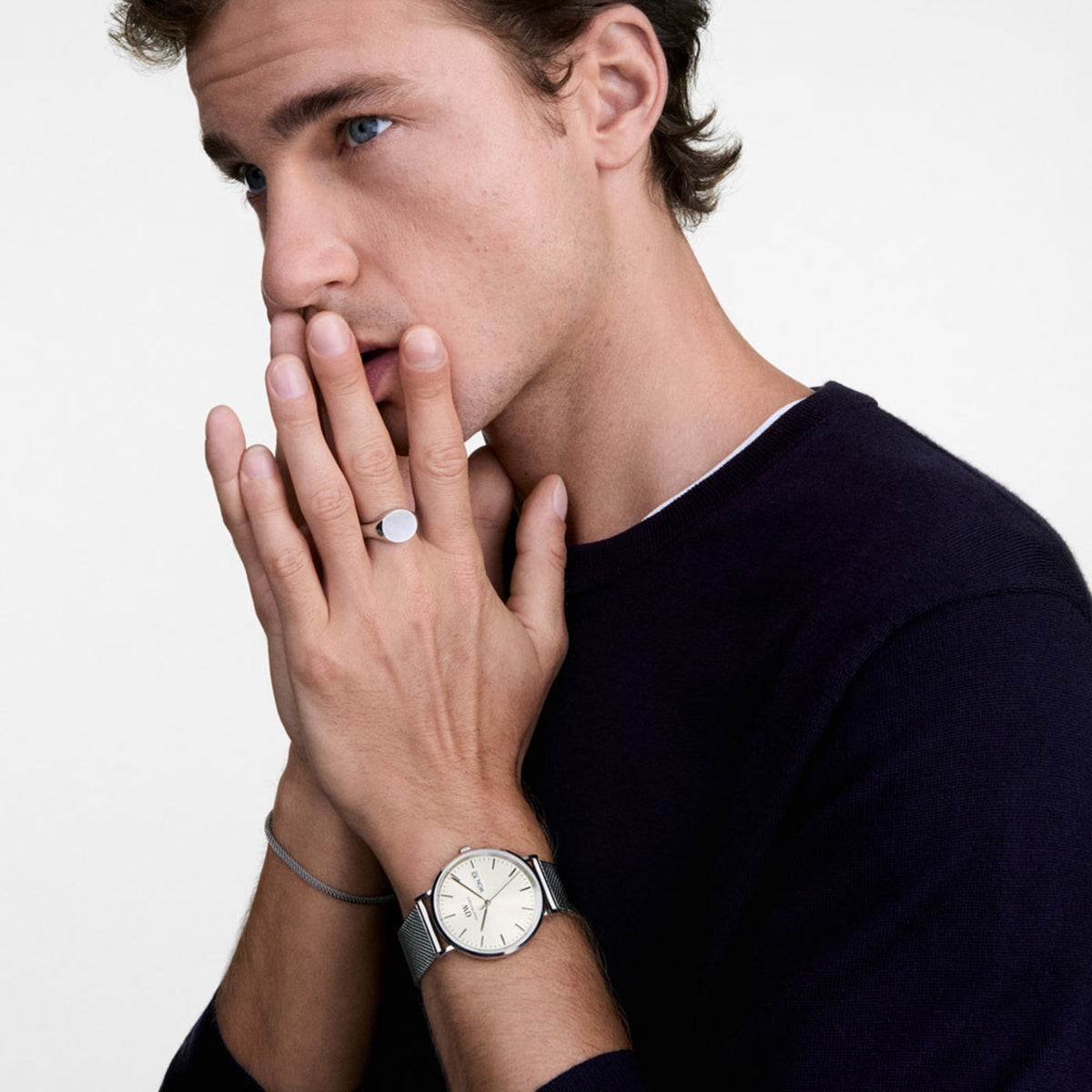 Classic Day Display + Mesh Bracelet Sterling