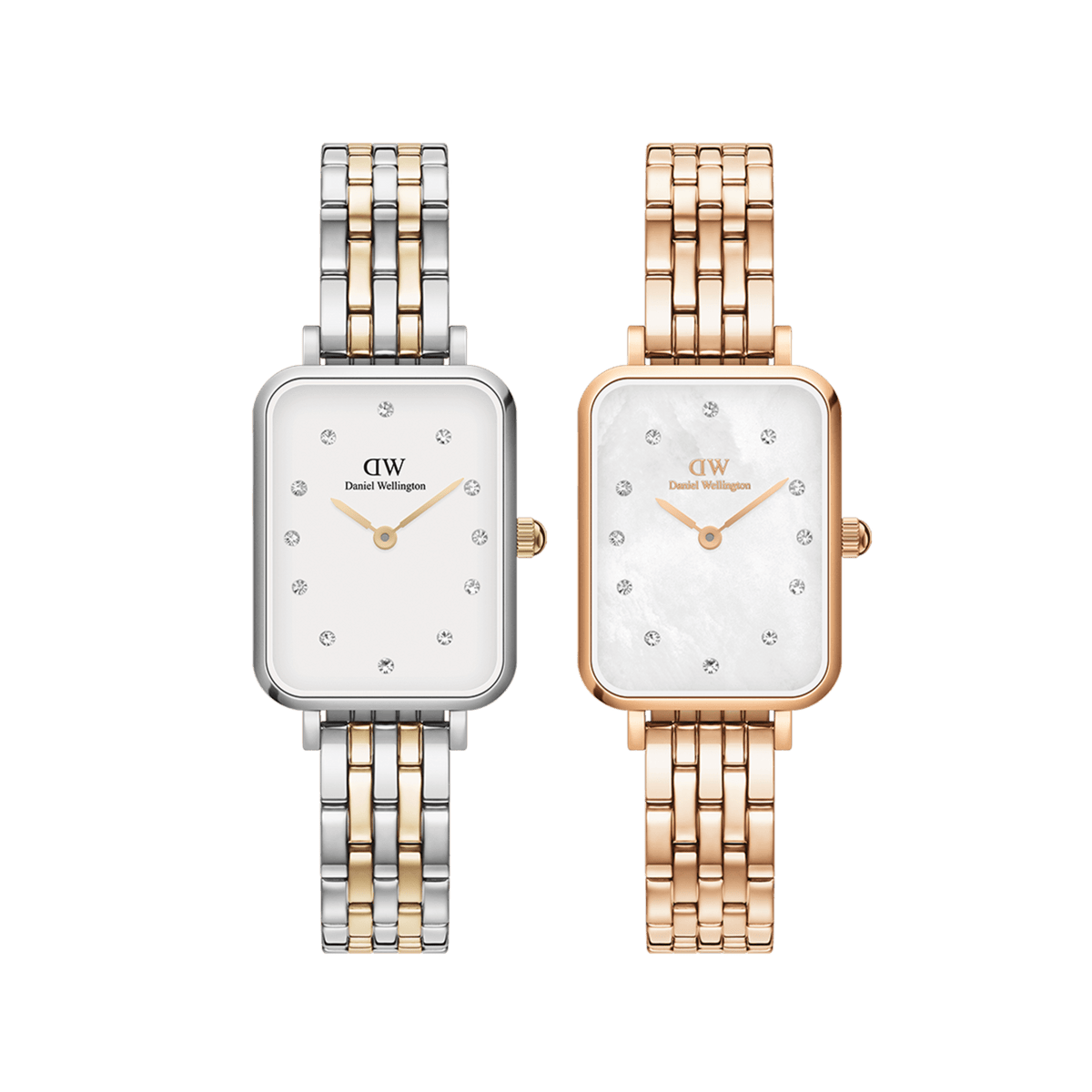 Quadro Lumine 5-link two-tone GS White 20x26 + Quadro Lumine 5 Link Melrose White MoP Rose Gold