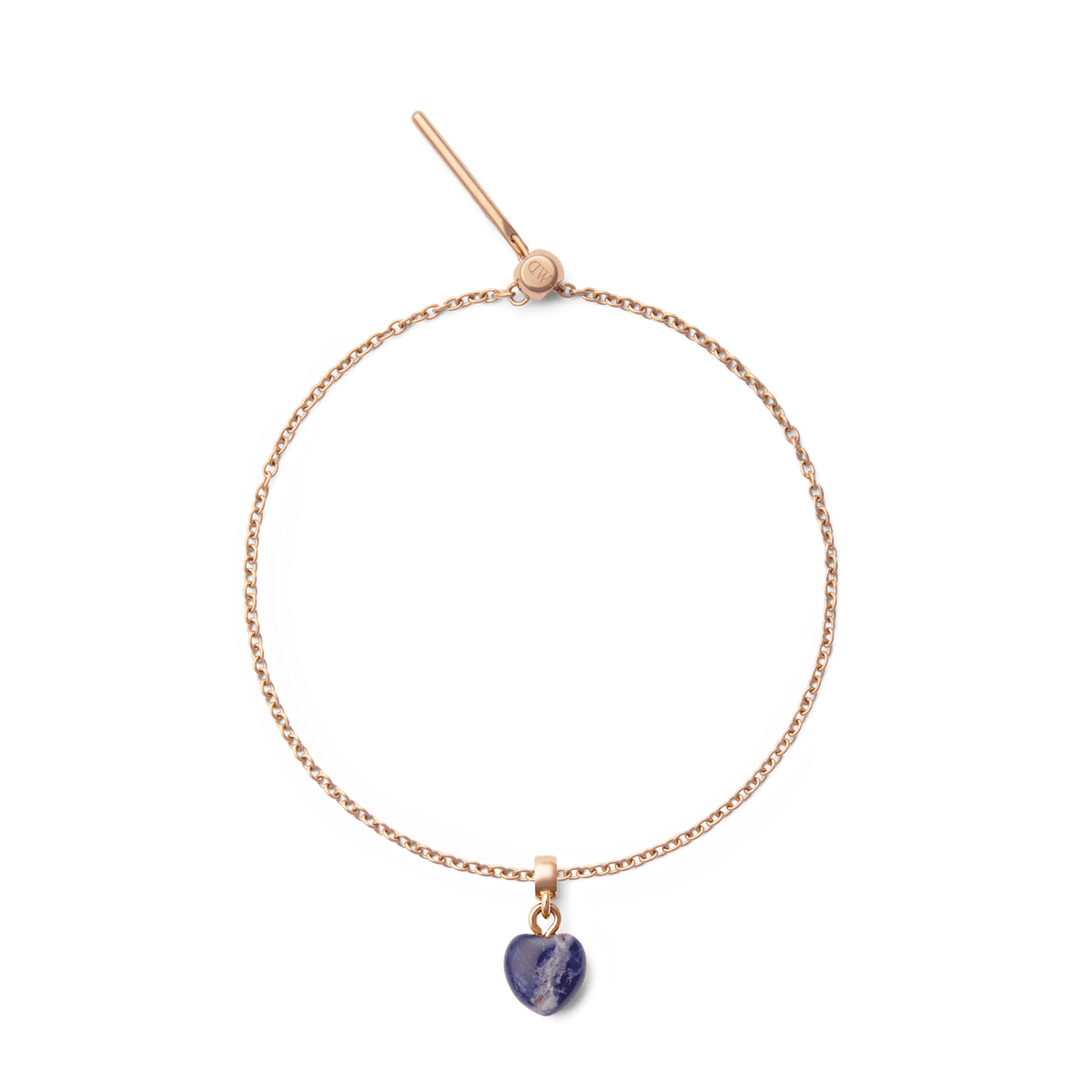 Blue Spot Heart Rose Gold Charm