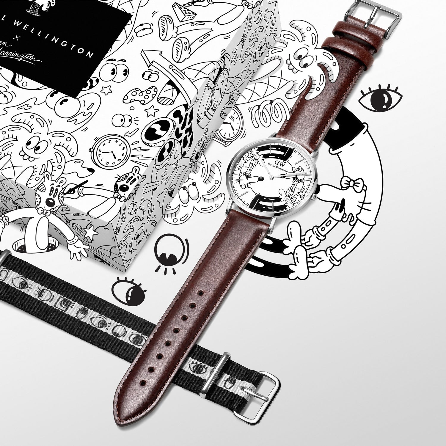 STEVEN HARRINGTON X DW SET: BRISTOL BW DIAL & STRAP