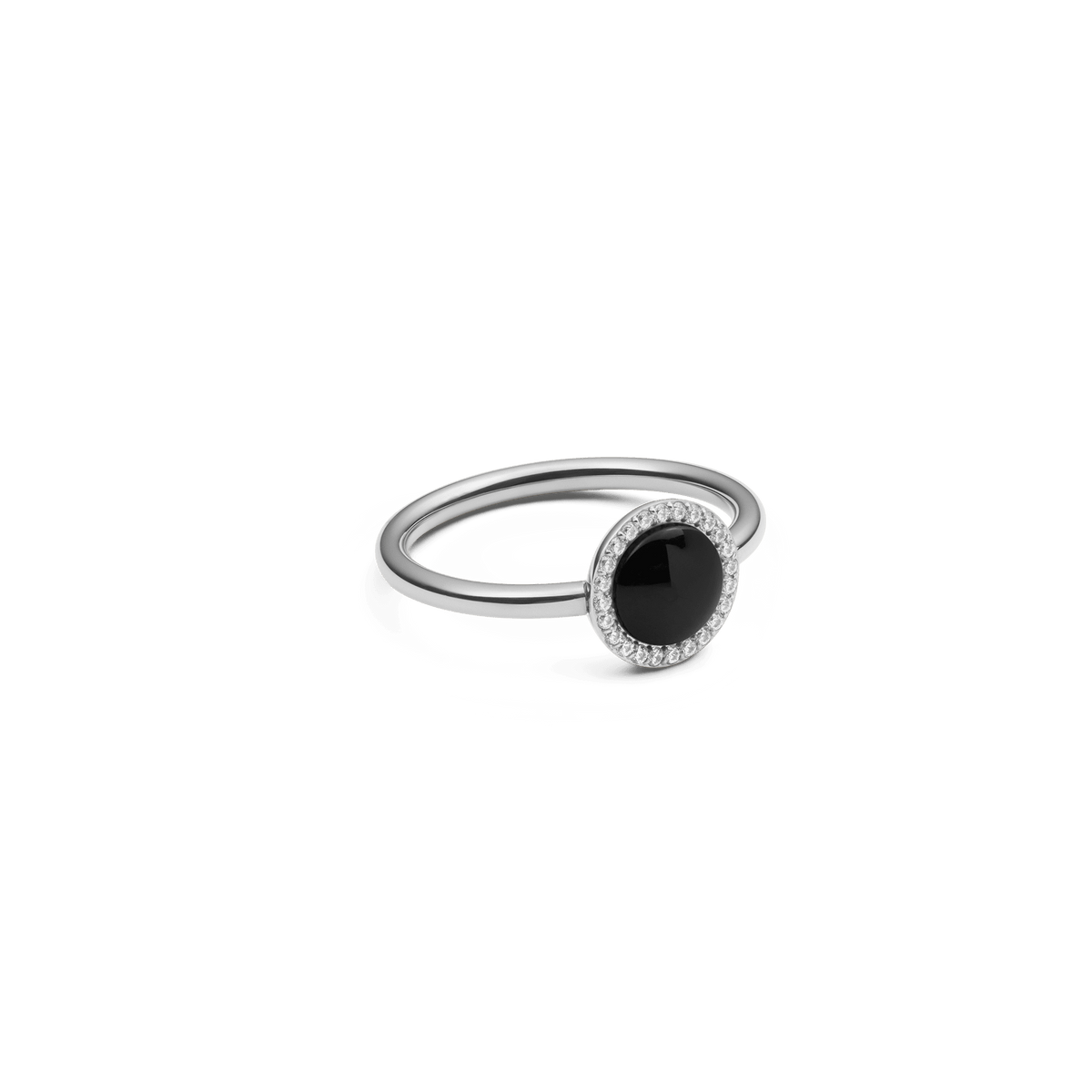 Audrey Ring Black Agathe Silver