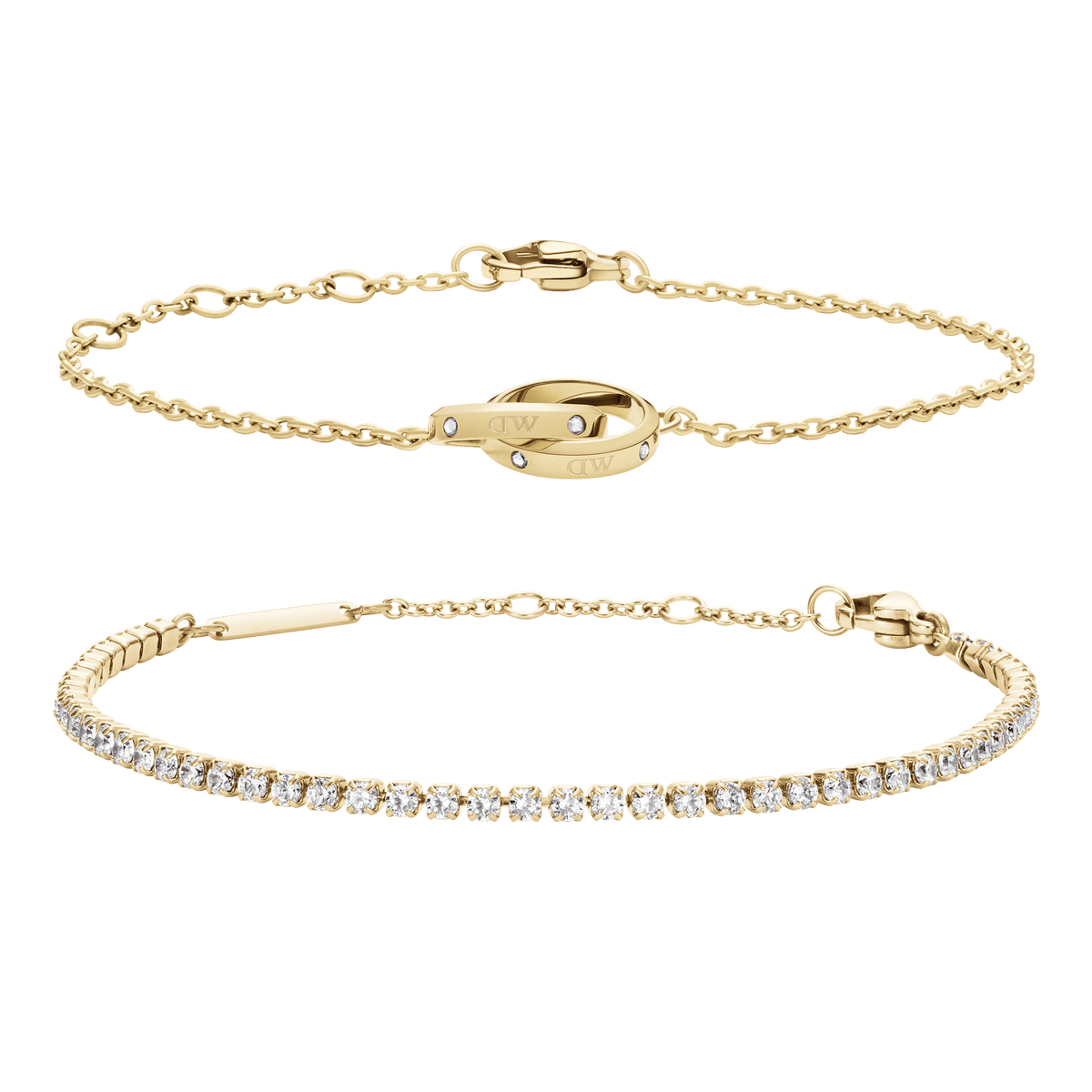 Classic Tennis Bracelet Gold + Classic Lumine Bracelet Gold