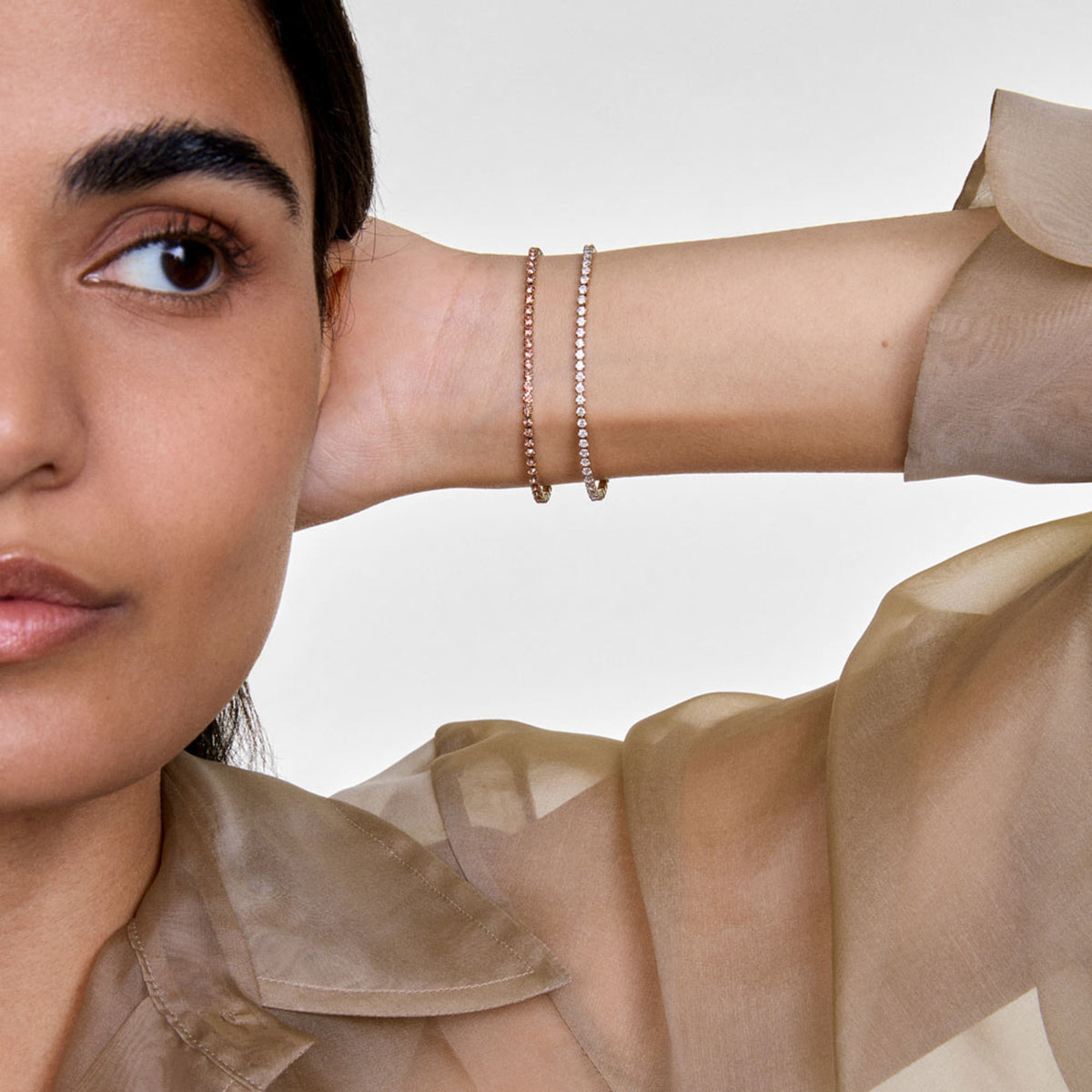 Classic Tennis Bracelet & Apricot Tennis Bracelet Rose Gold