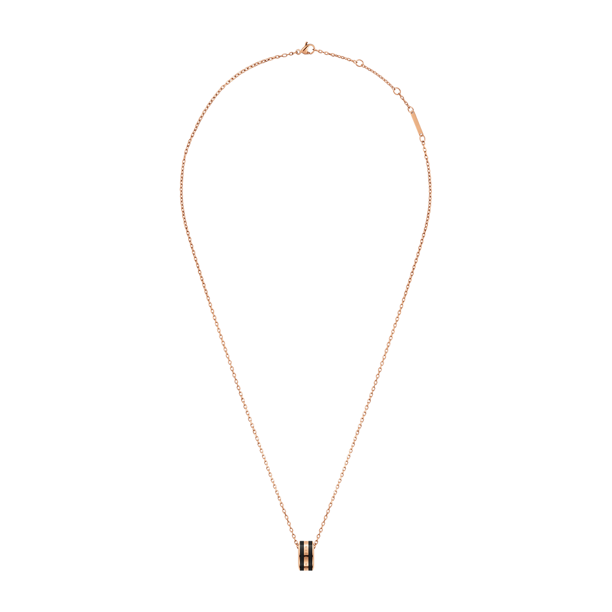 Emalie Necklace Rose Gold Black