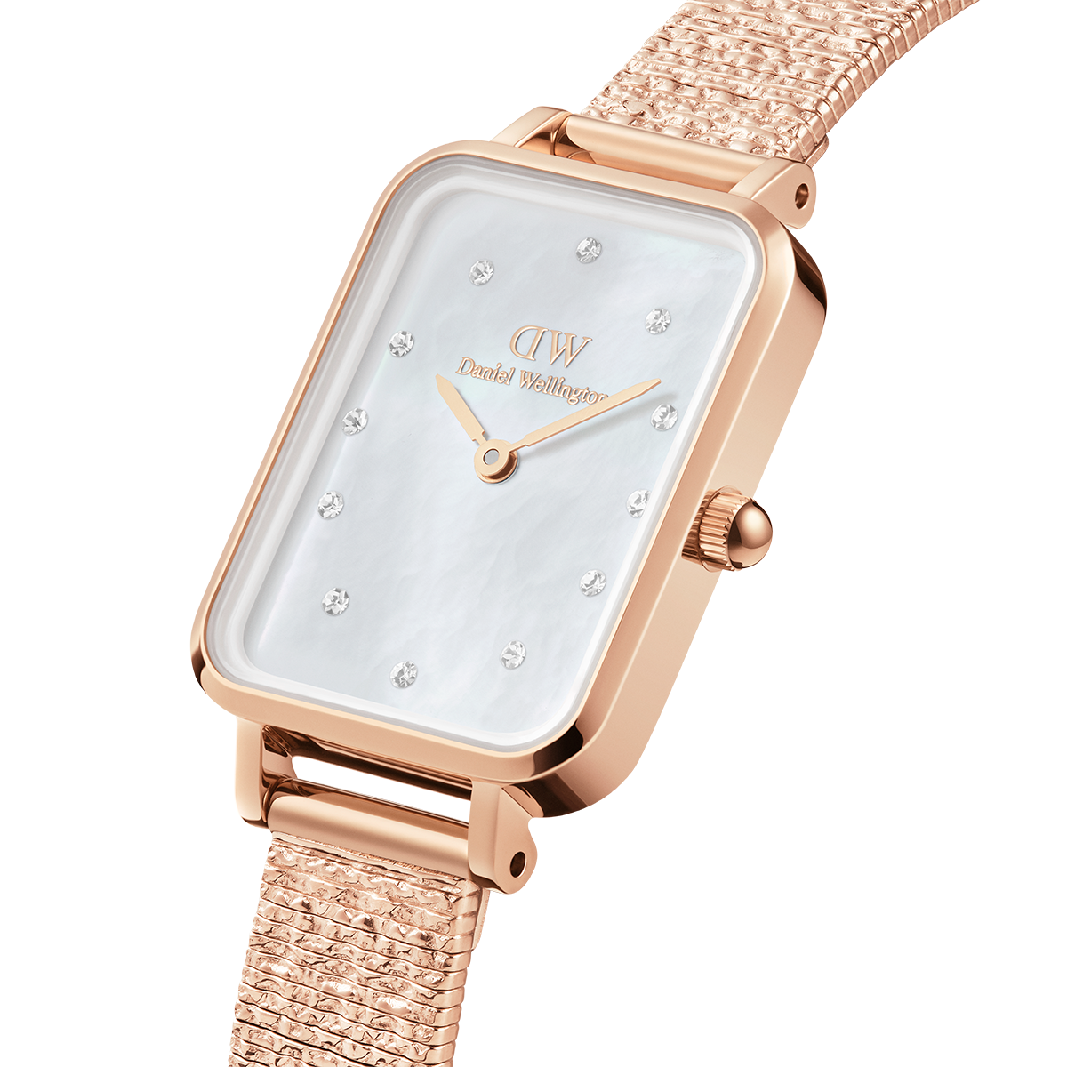 Quadro Lumine Pressed Piano White MoP Rose Gold