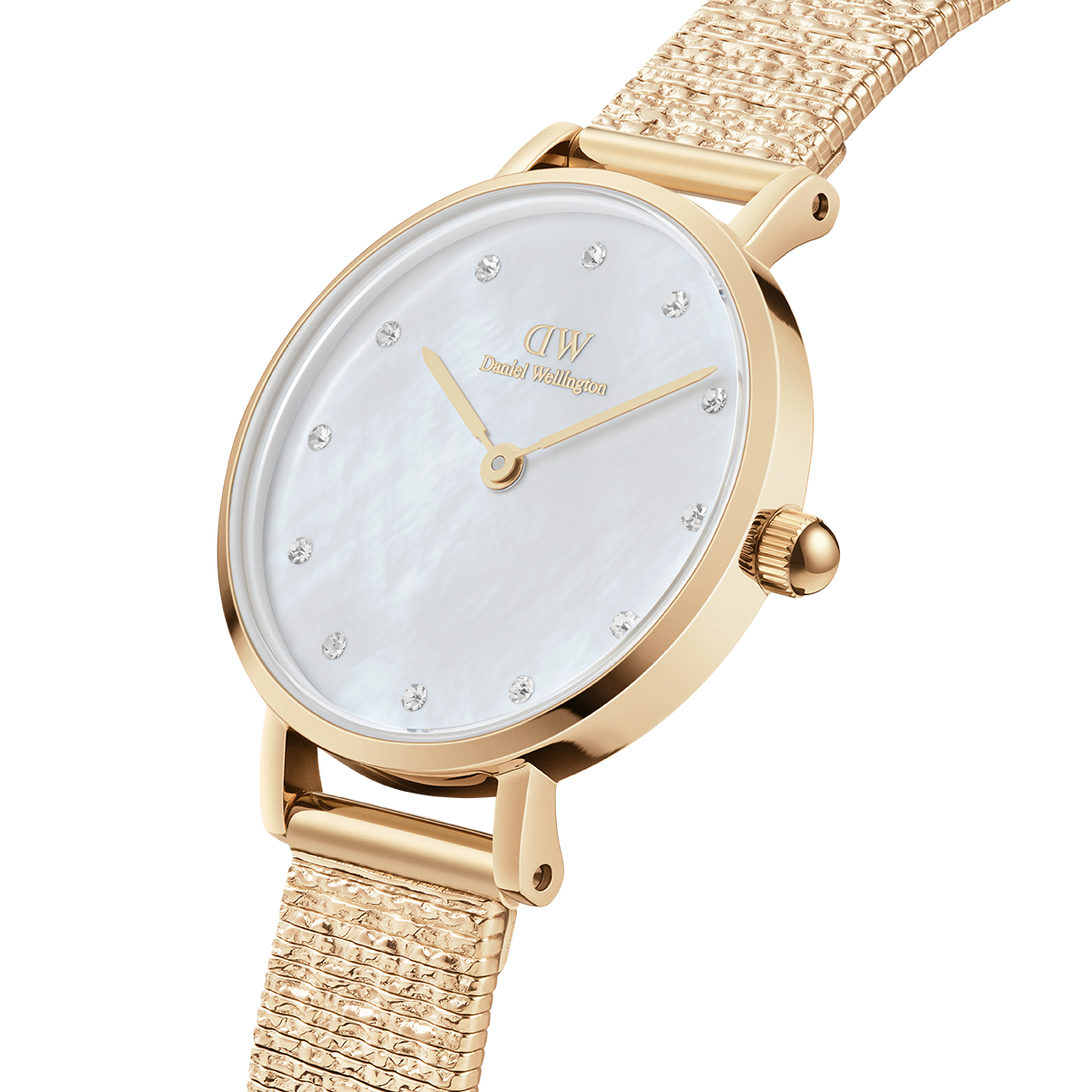 Petite Lumine Pressed Piano White MoP Gold