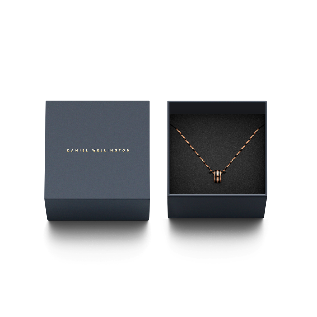 Emalie Necklace Rose Gold Black