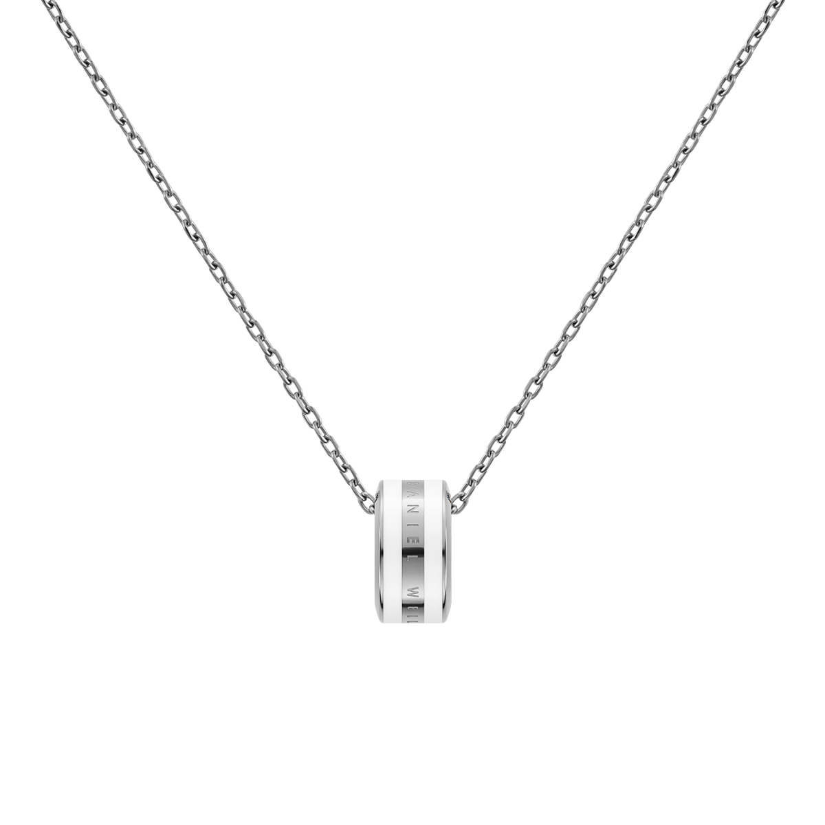 Emalie Necklace Silver Satin White