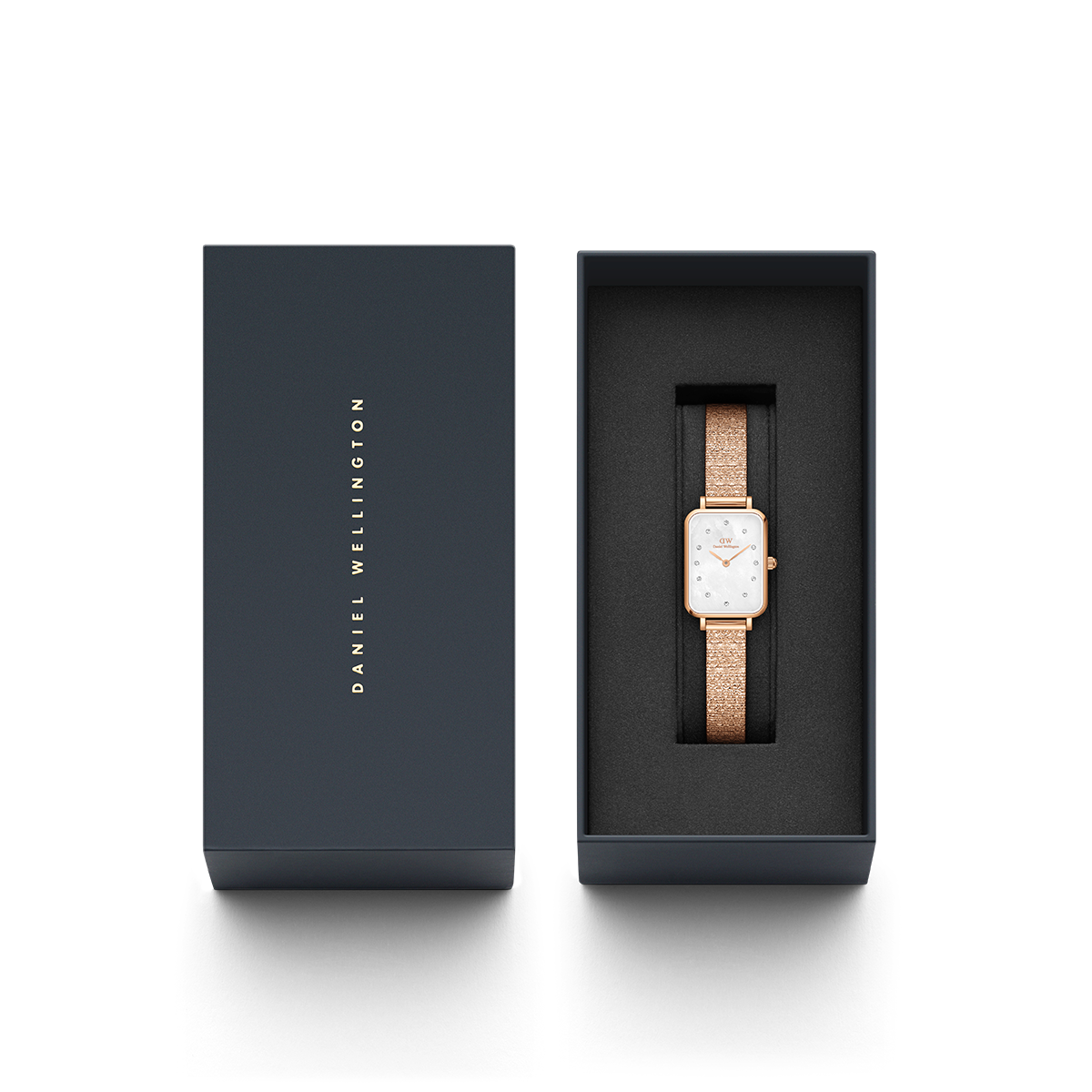 Quadro Lumine Pressed Piano White MoP Rose Gold