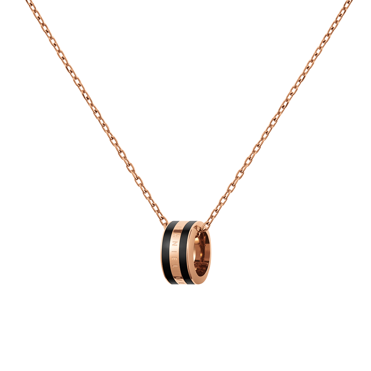 Emalie Necklace Rose Gold Black