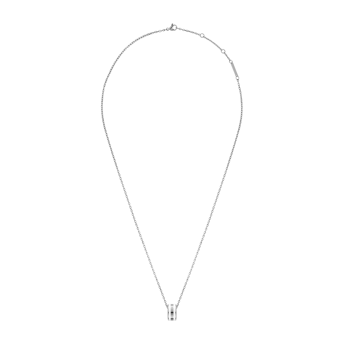 Emalie Necklace Silver Satin White