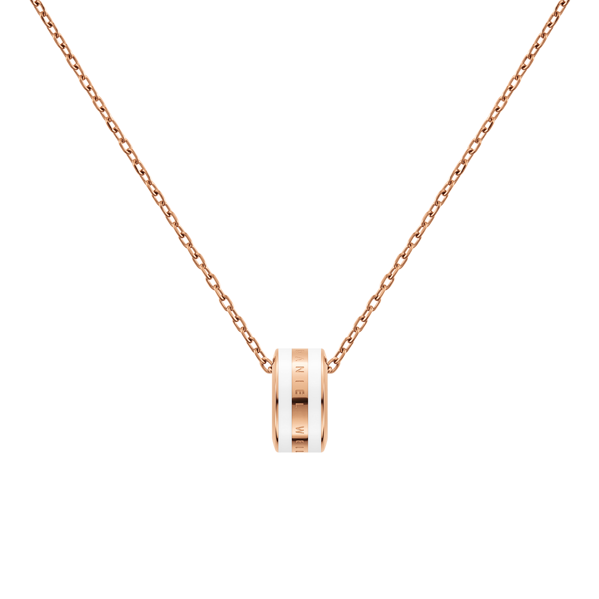 Emalie Necklace Rose Gold Satin White