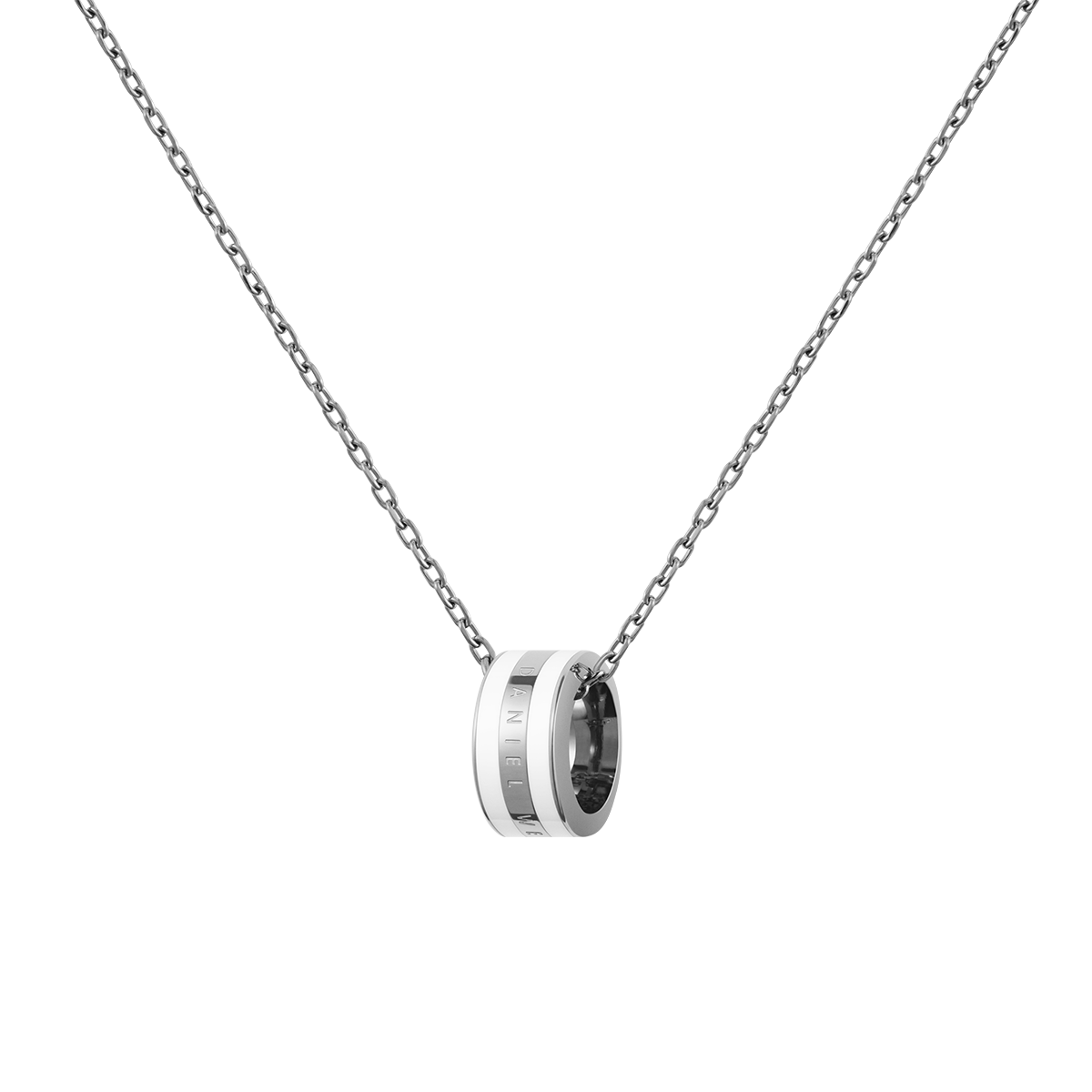 Emalie Necklace Silver Satin White