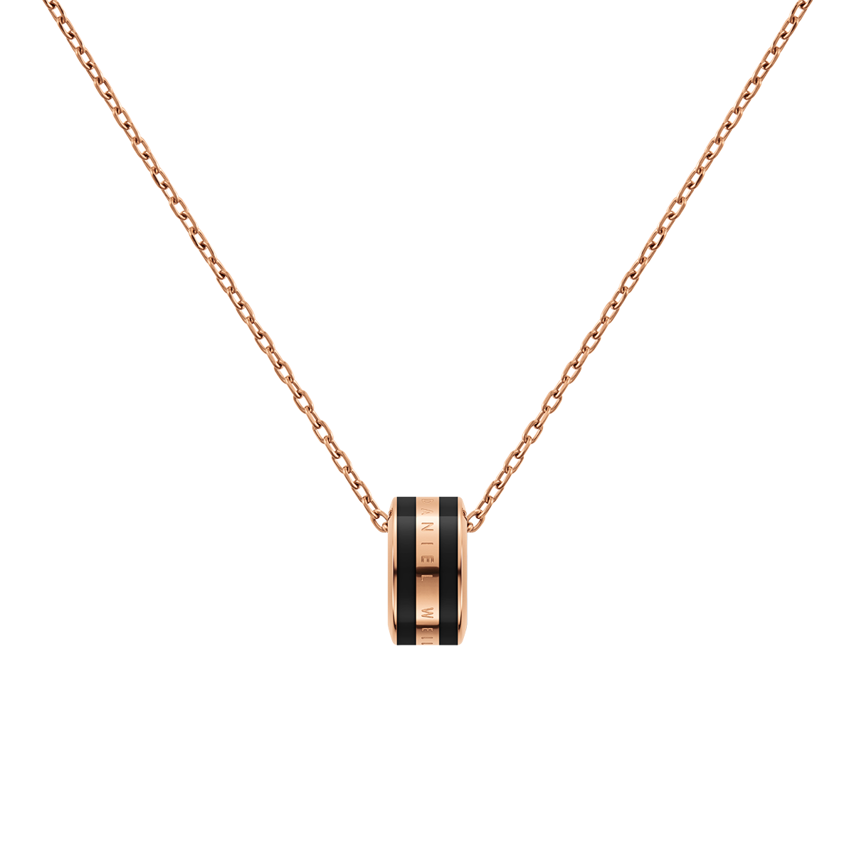 Emalie Necklace Rose Gold Black