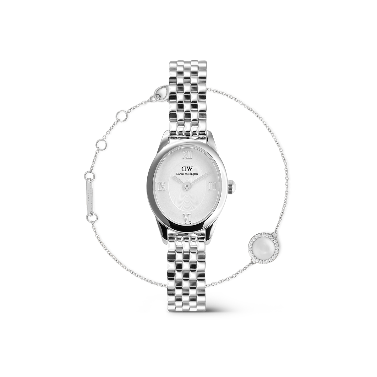 Ophelia Mini + Audrey Bracelet MOP Silver Set