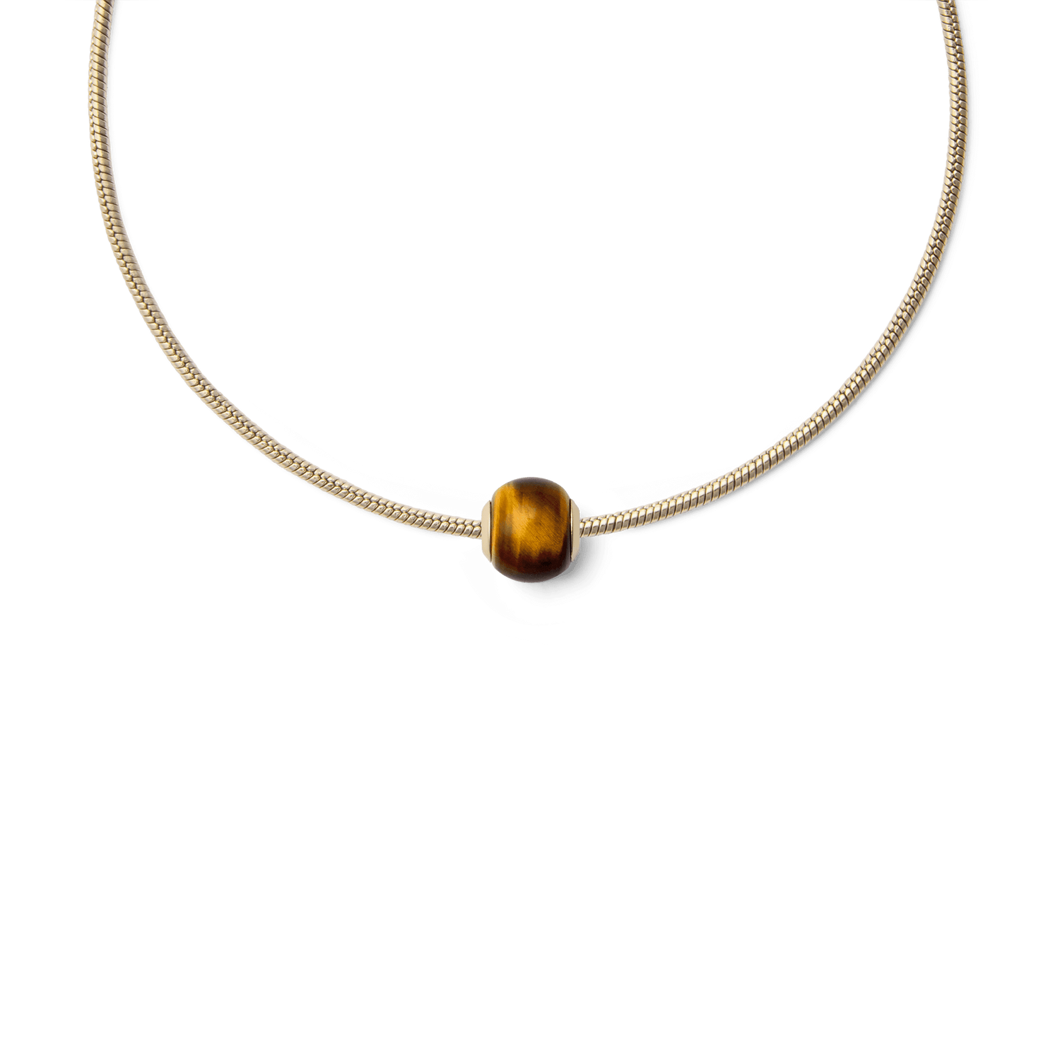 Tiger-eye Orb Gold charm