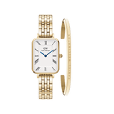 Quadro Roman Numerals 5-Link Gold & Classic Bracelet Gold