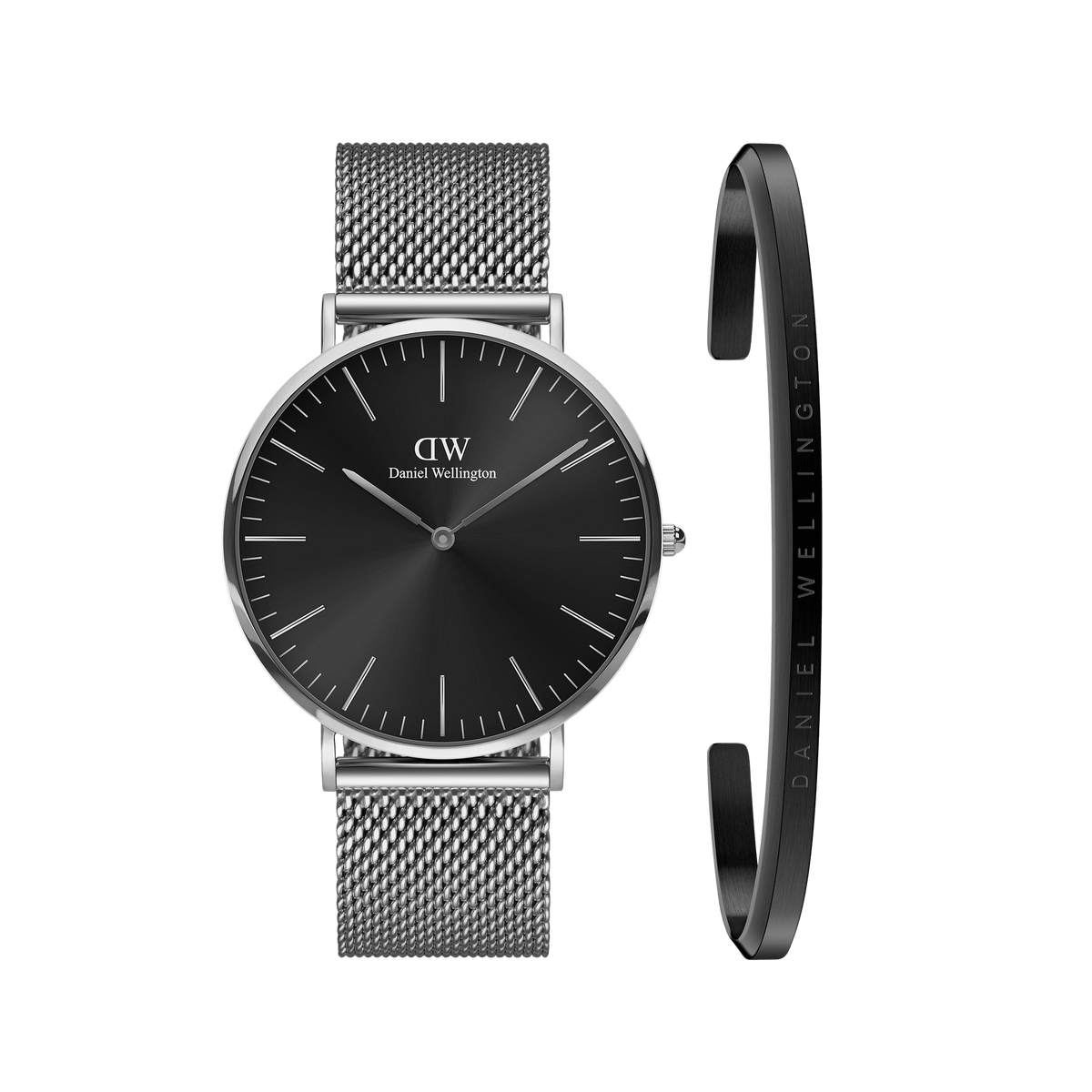 Classic Mesh Onyx Black Silver + Classic Bracelet Black