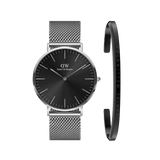 Classic Mesh Onyx Black Silver + Classic Bracelet Black