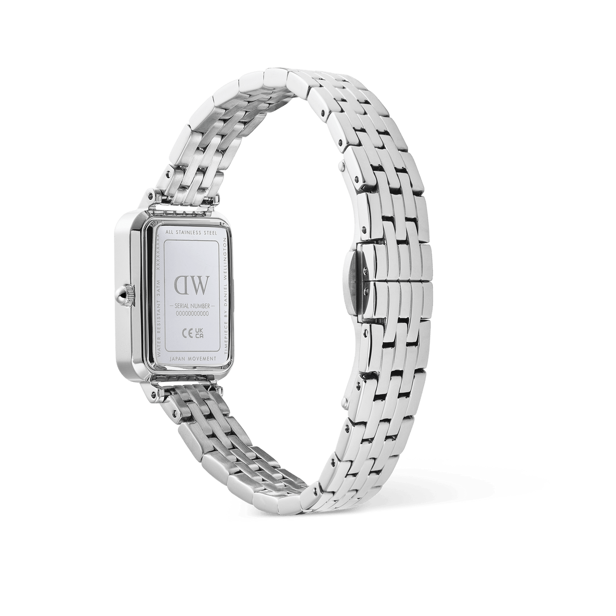 Quadro Roman Numerals Date 5-link Silver