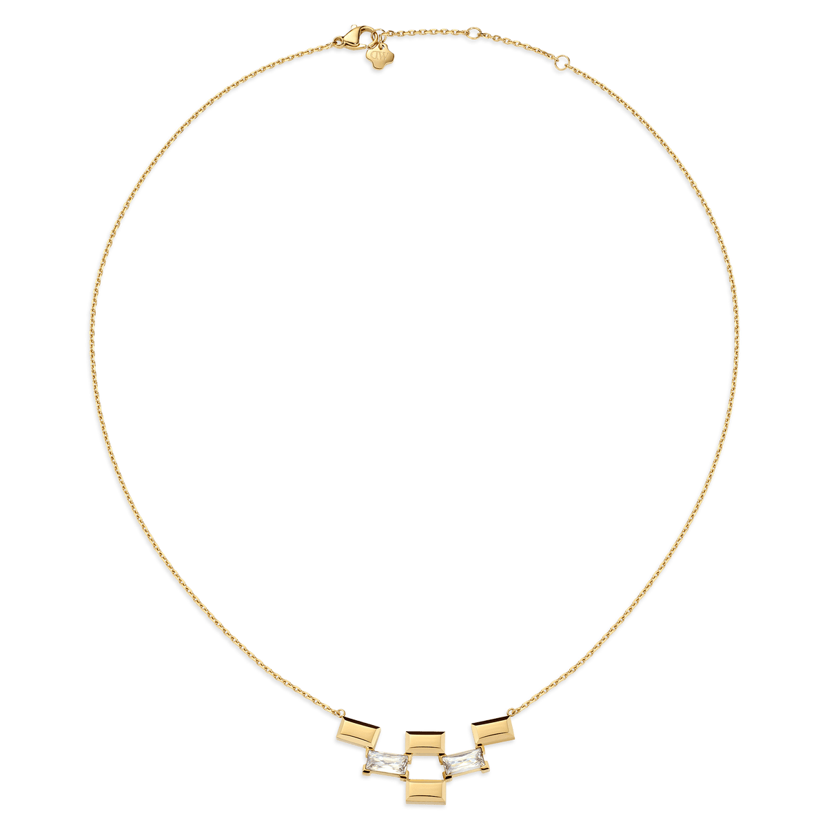Bric Necklace Multi Crystal Gold
