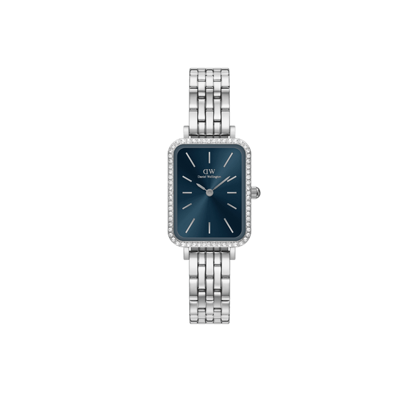 Quadro Bezel arctic sunray watch - with silver strap | DW Quadro Bezel arctic sunray watch - with silver strap | DW
