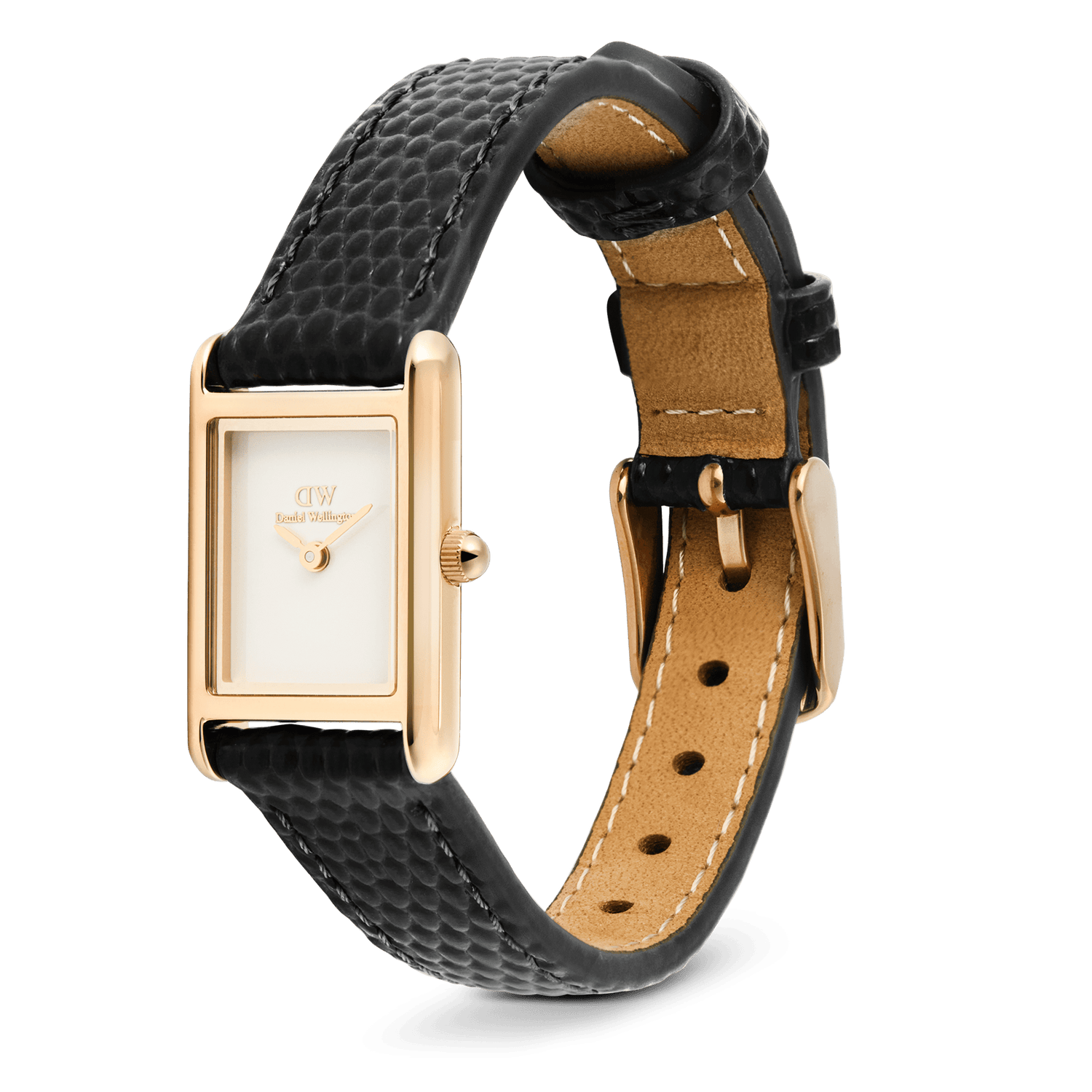 Bound Mini Black Lizard White Rose Gold