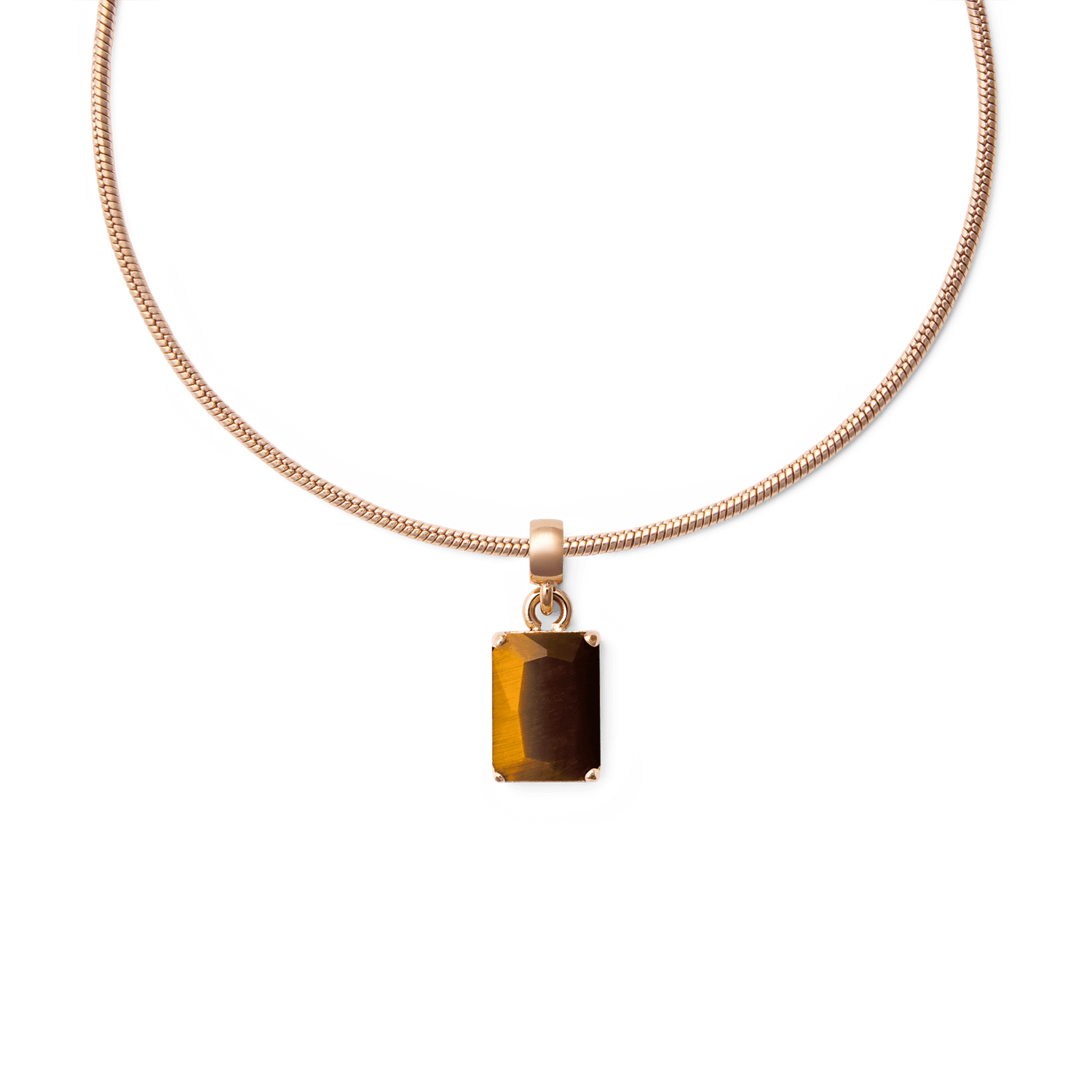 Tiger-eye Octagon Rose Gold Charm