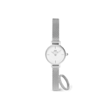Petite Mini & Pave Crystal Ring Silver Set