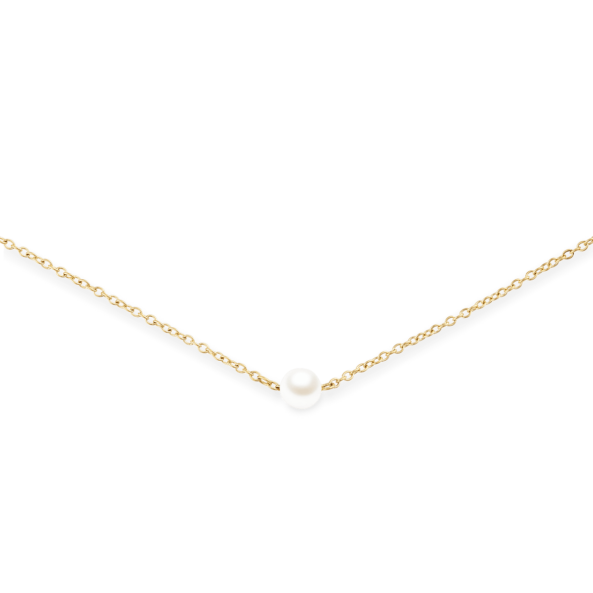 Pearl Step Necklace Gold