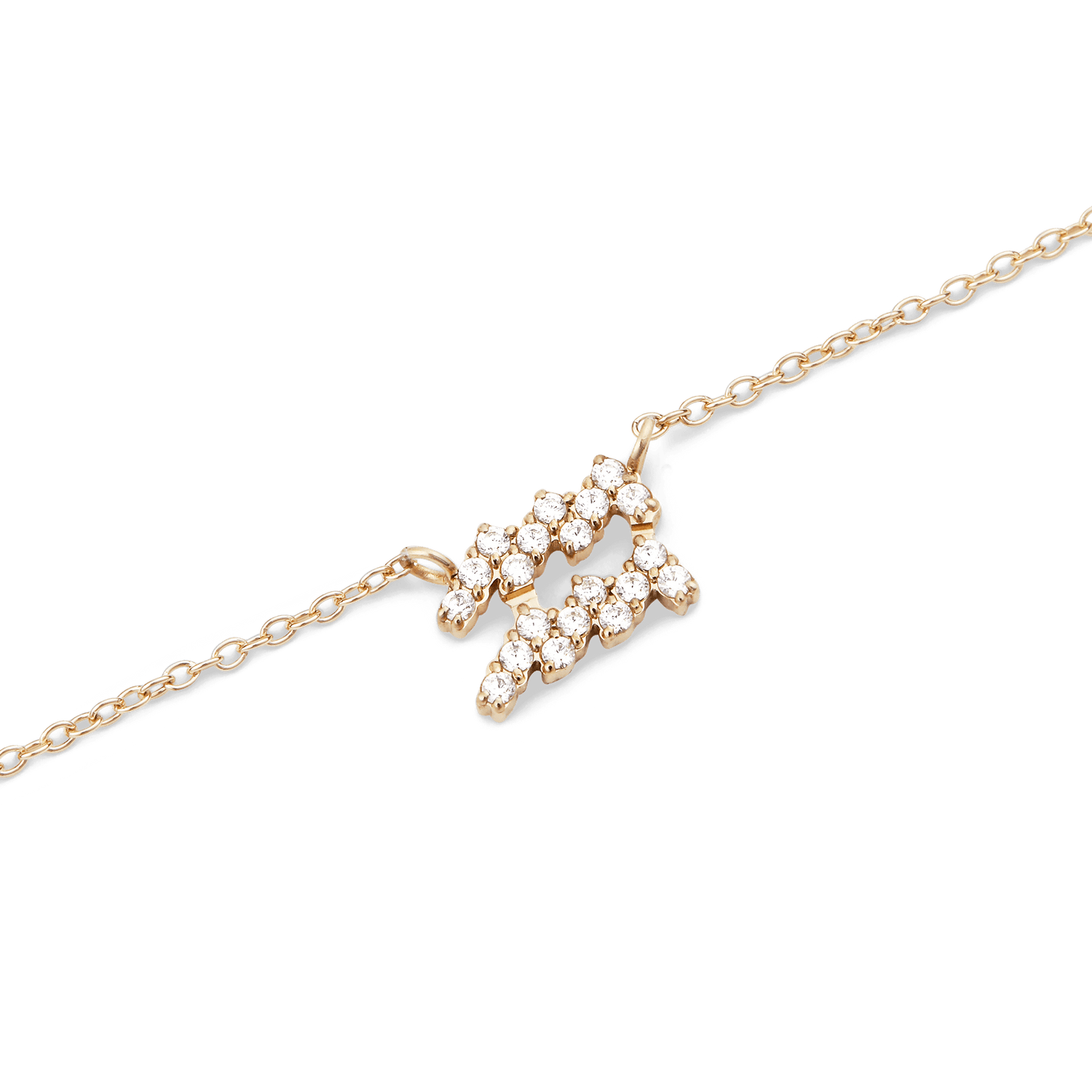 Crystal Zodiac Chain Necklace Gold