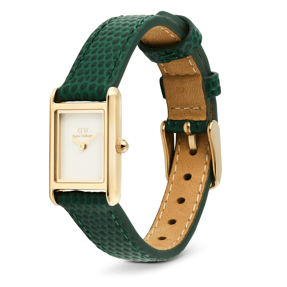 Bound Mini Green Lizard White Gold