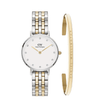 Petite Lumine 5 link two tone Eggshell White Silver Gold + Classic Bracelet Gold