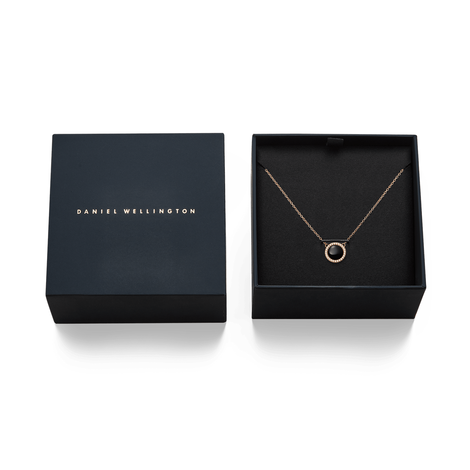 Audrey Necklace Black Agathe Rose Gold