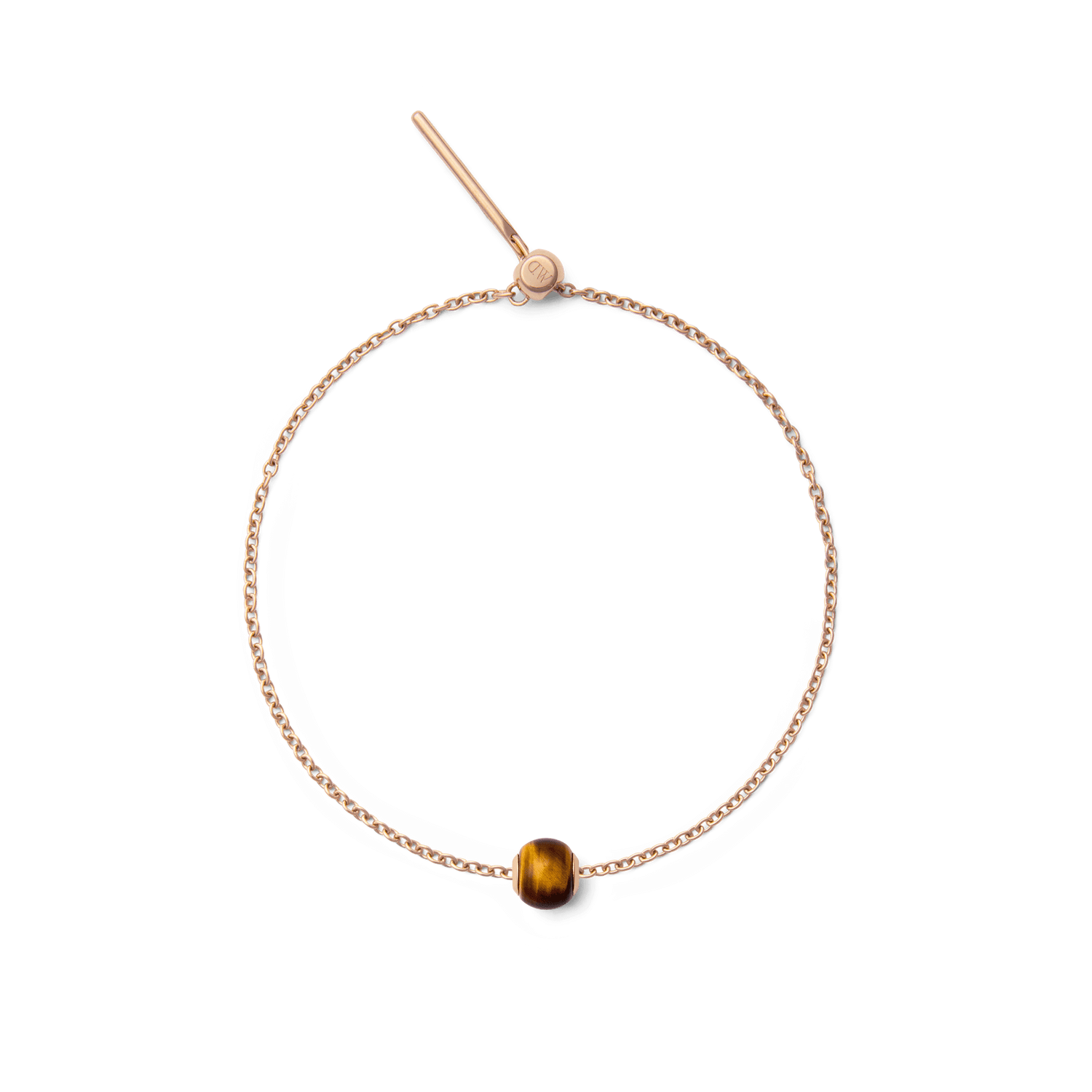 Tiger-eye Orb  Rose Gold charm